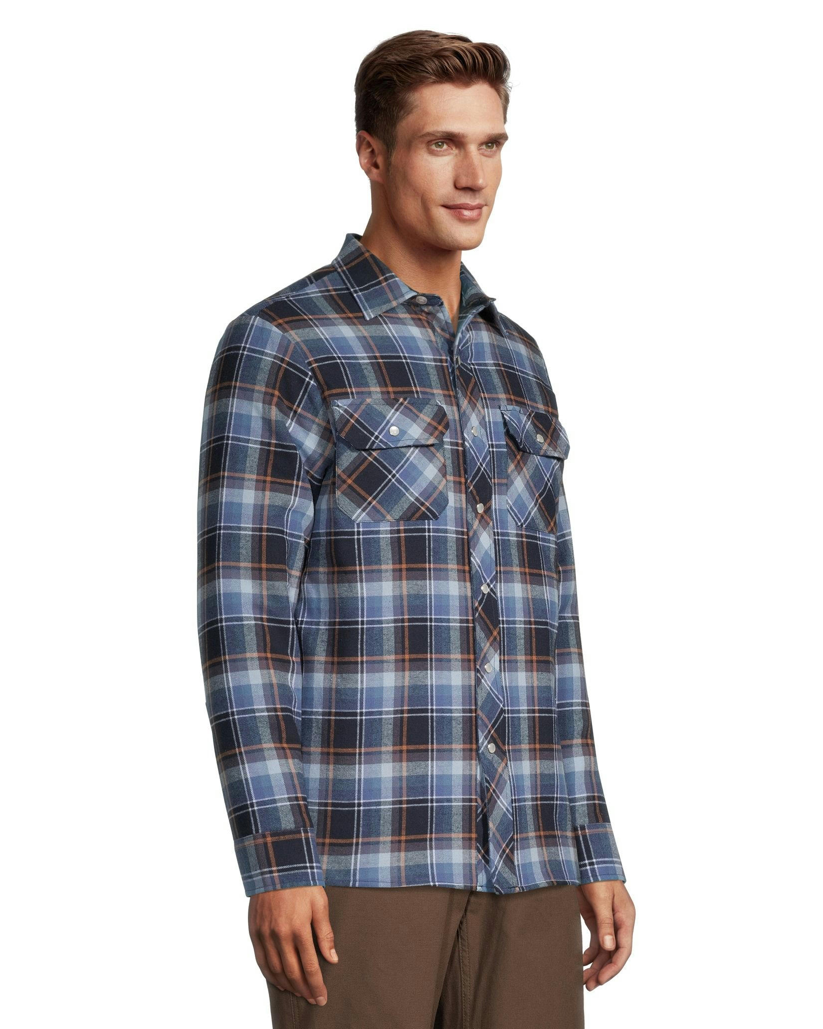 Aggressor Men's Snap-Front Plaid Quilted Flannel Work Shirt