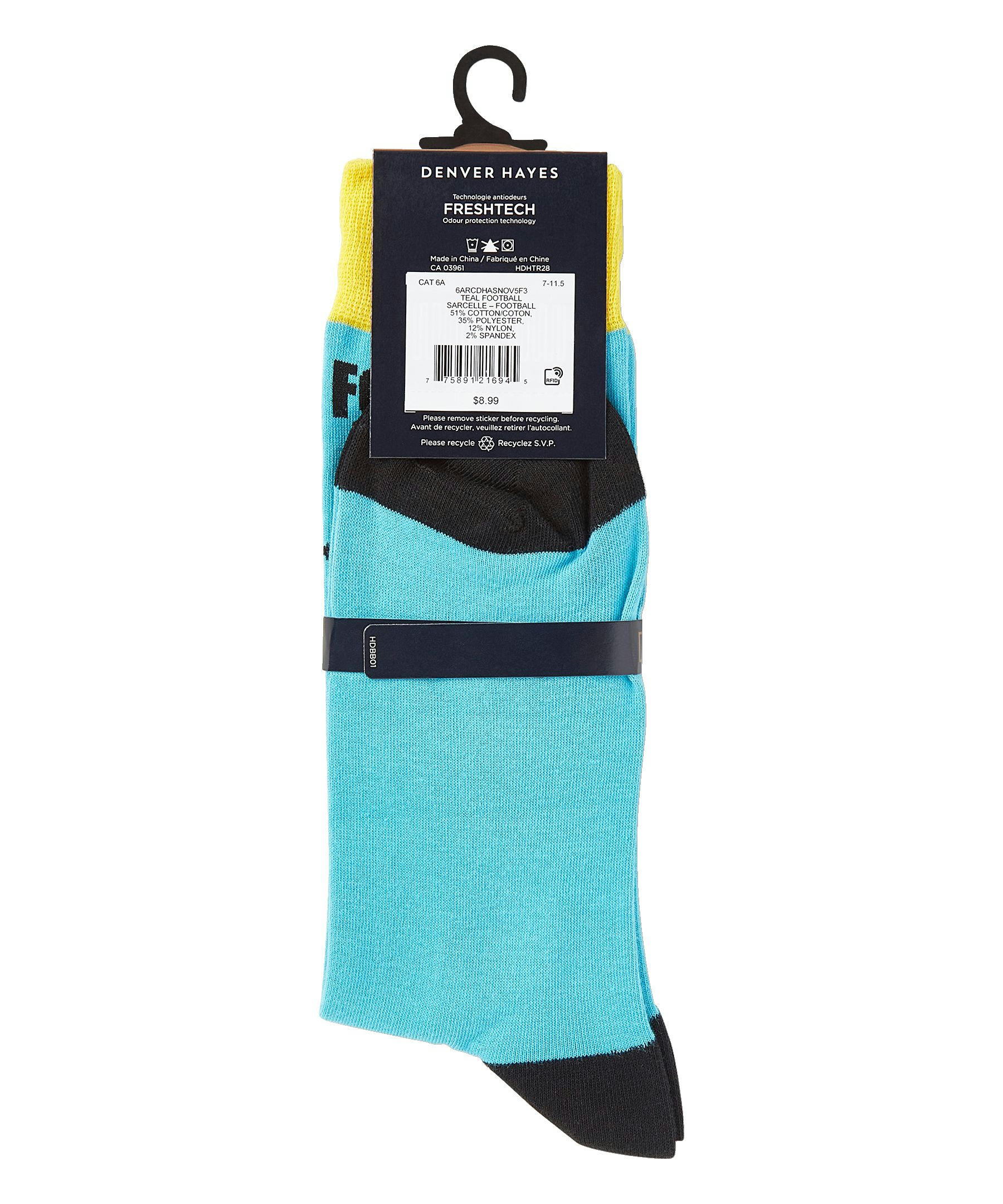 Denver Hayes Men's Novelty Sports Pattern Crew Socks