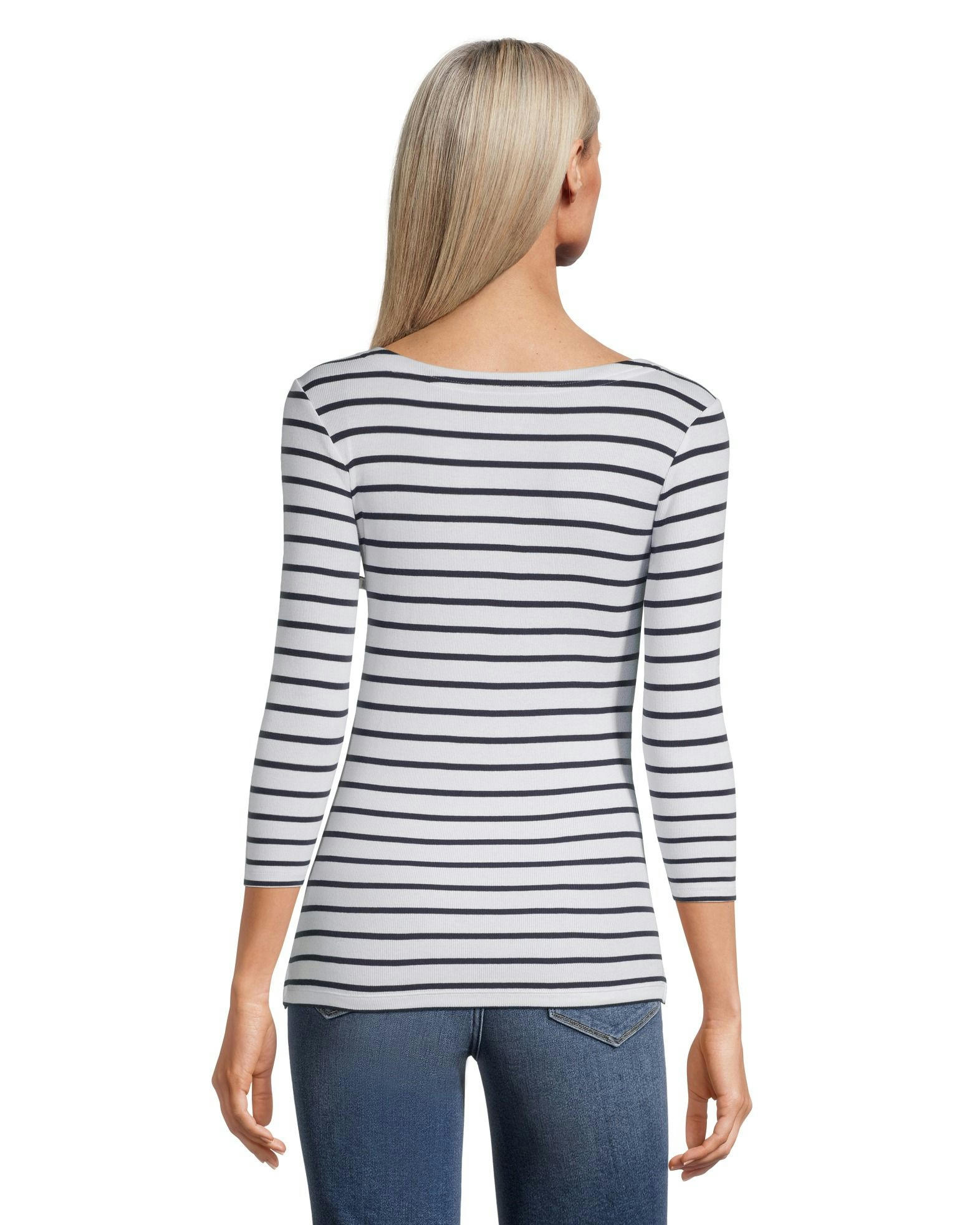 Denver Hayes Women's Fitted Three Quarter Sleeve Boatneck Shirt