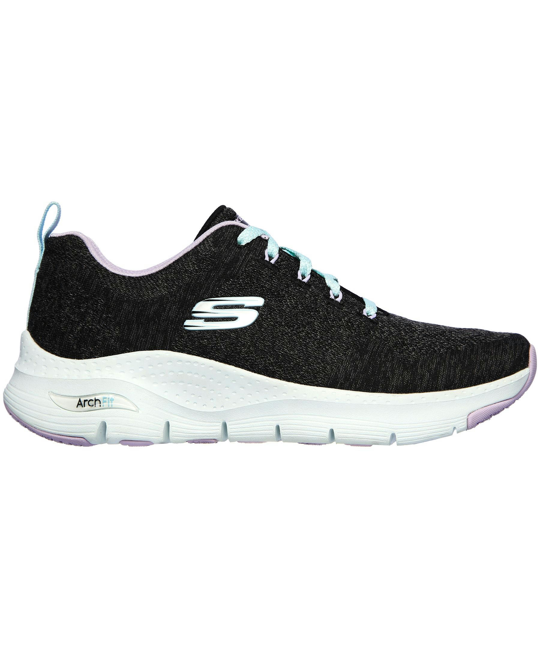 Skechers Women's Arch Fit Comfy Wave Lace-Up Shoes - Black