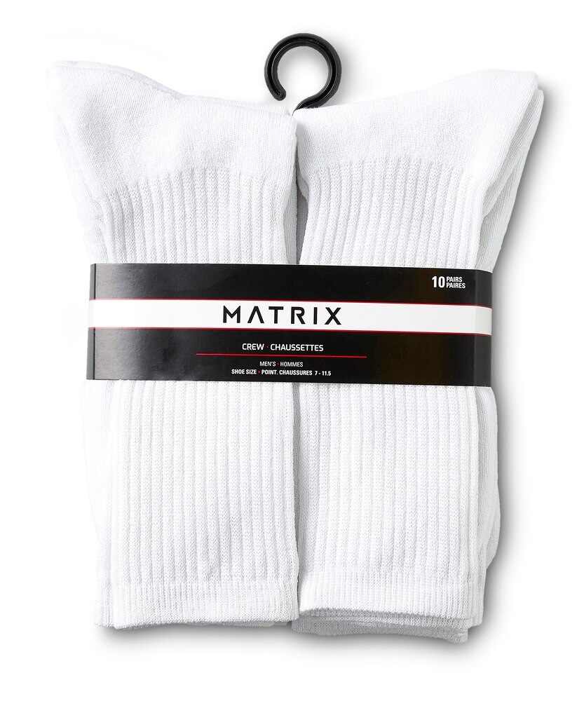 Matrix Men's 10 Pack Crew Sport Socks