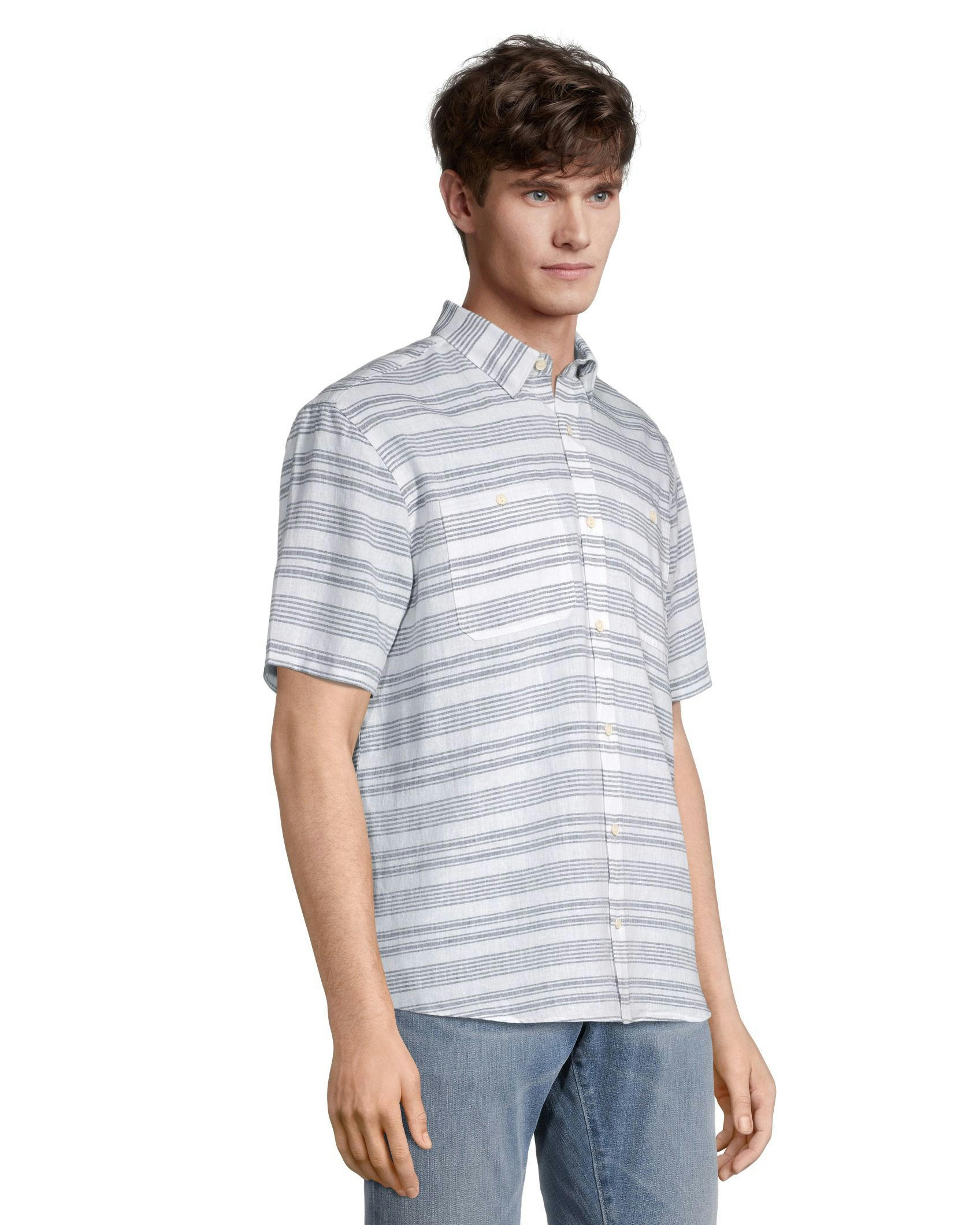 Denver Hayes Men's Classic Fit Short Sleeve Hemp Shirt