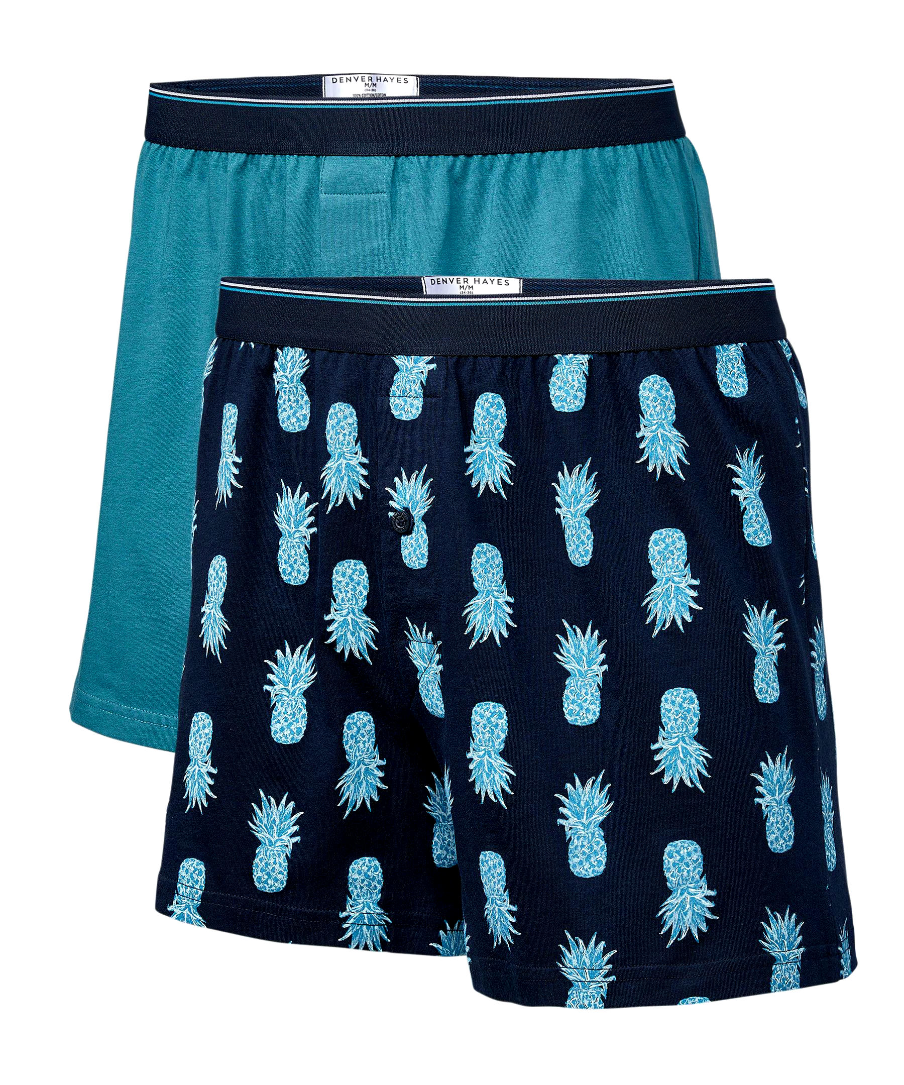 Denver Hayes Men's 2 Pack Yarn Dye Loose Fit Boxer Briefs