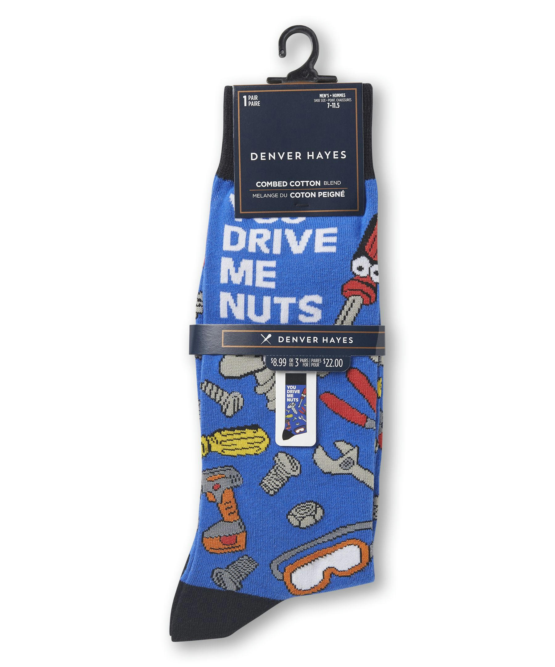 Devner Hayes Men's FRESHTECH® Work Pattern Casual Crew Socks