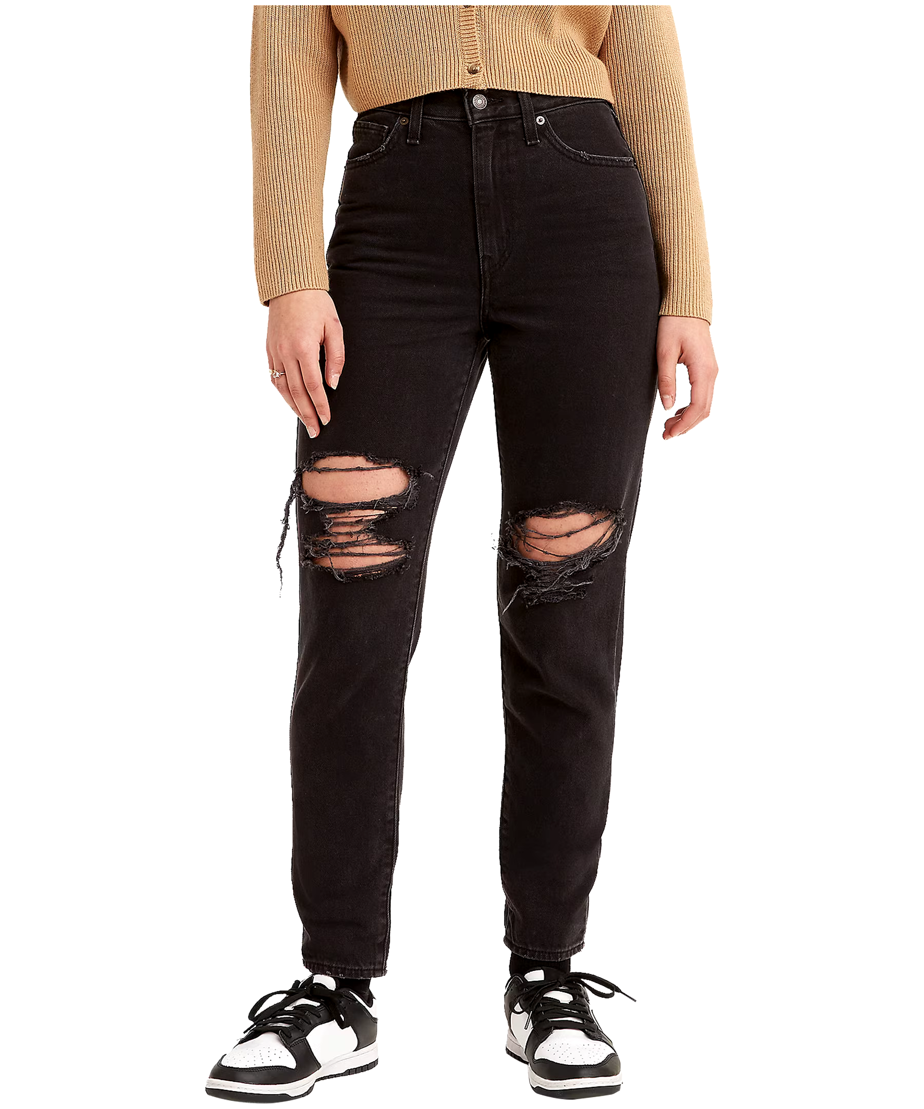 Levi's Women's High Rise Tapered Leg Mom Jeans - Black