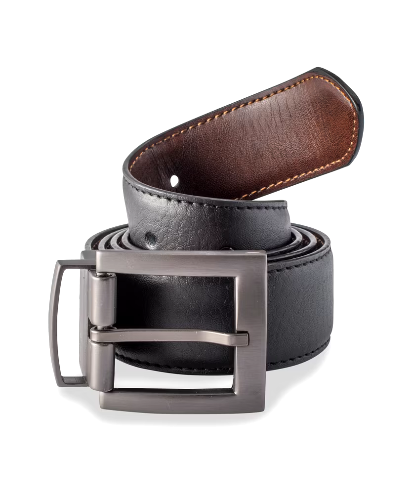 Denver Hayes Men's Reversible Leather Belt - Black Brown