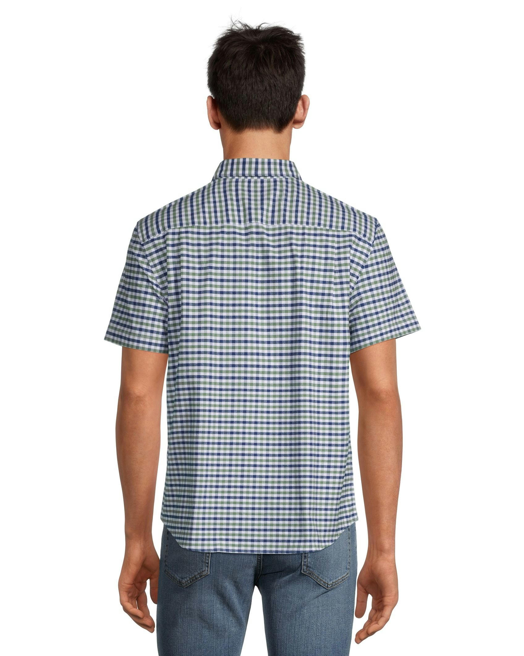 Denver Hayes Men's Modern Fit Short Sleeve Oxford Casual Shirt