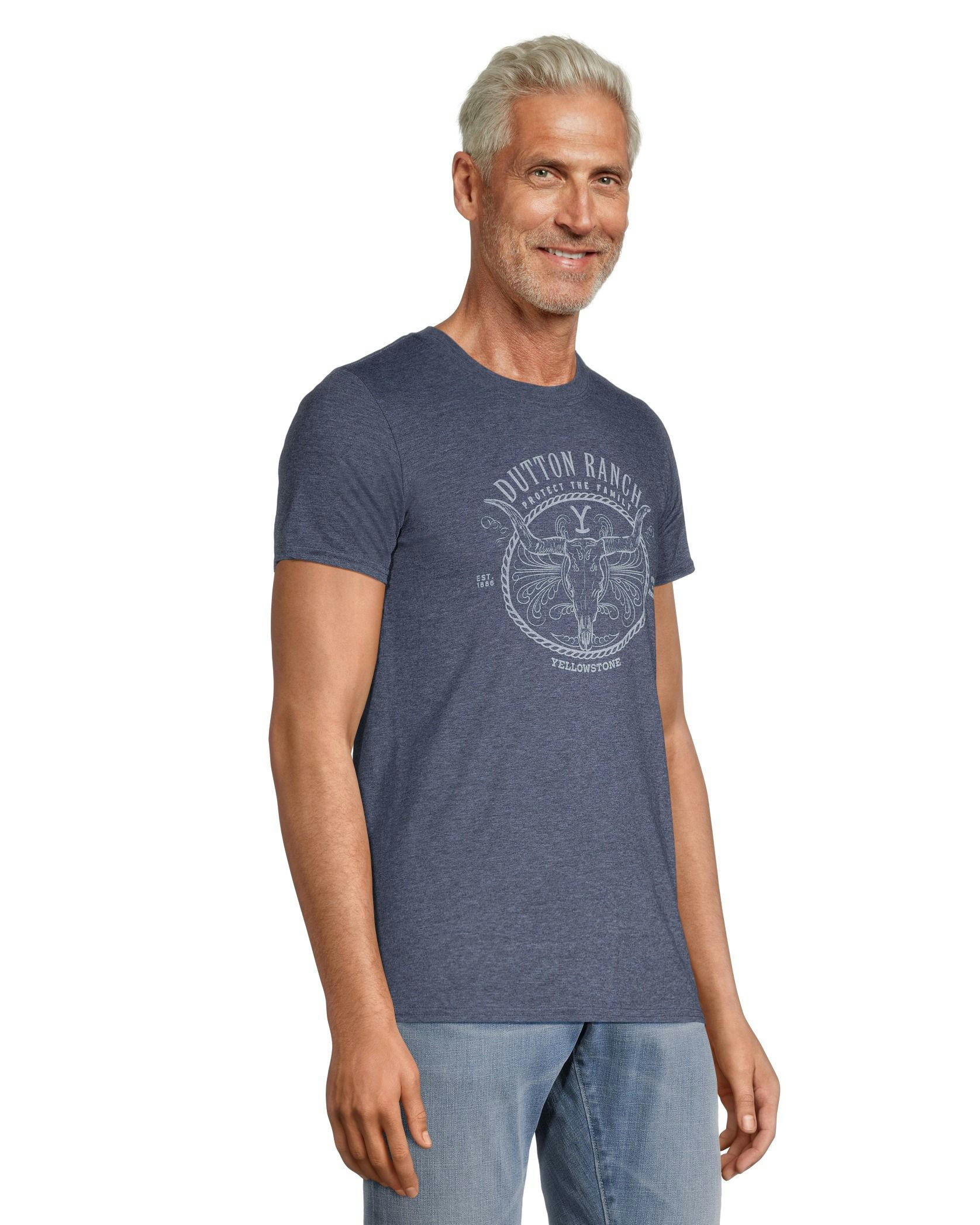 Logo T-Shirt Men's Yellowstone Dutton Ranch Classic Fit Crewneck Graphic T Shirt - Oversize