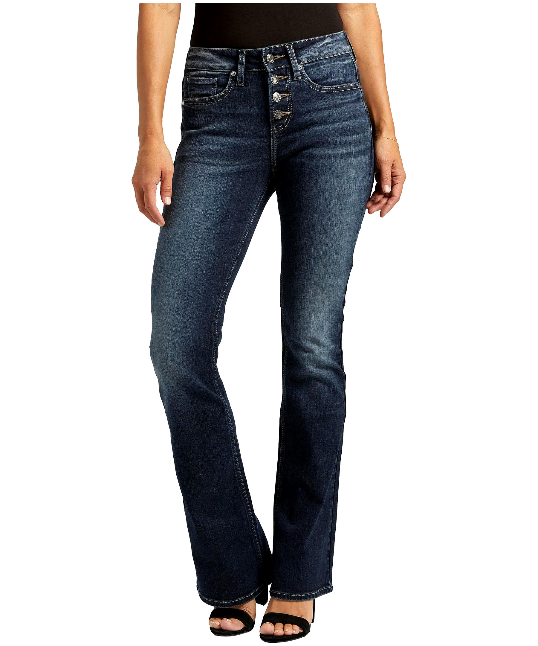 Silver Women's Suki Mid-Rise Curvy Fit Bootcut Jeans