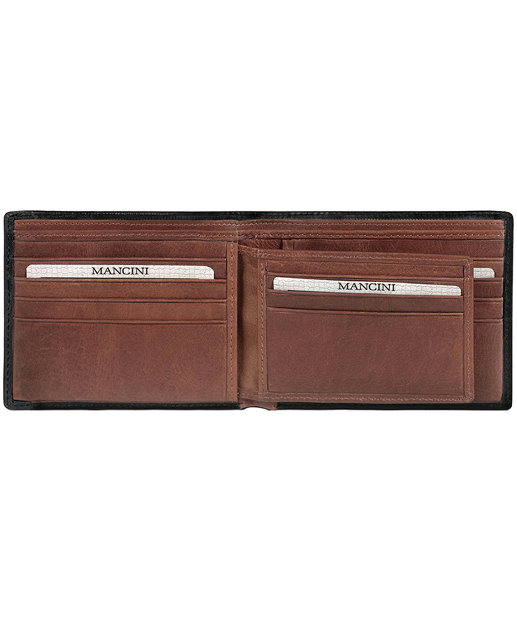 Mancini Leather Goods Men's Casablanca RFID Secure Billfold Wallet Black