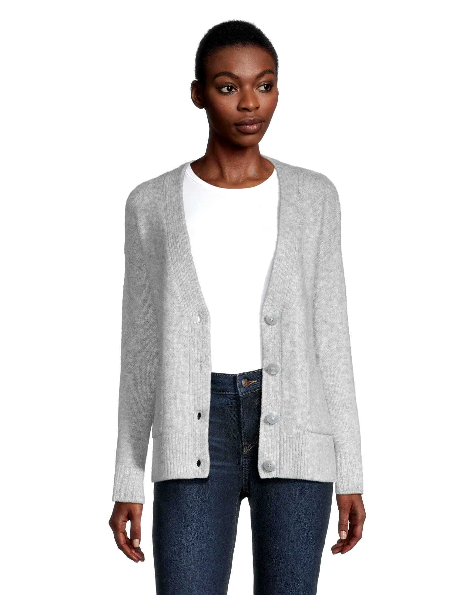 Denver Hayes Women's Luxe Supersoft Relaxed Fit Button Up Cardigan