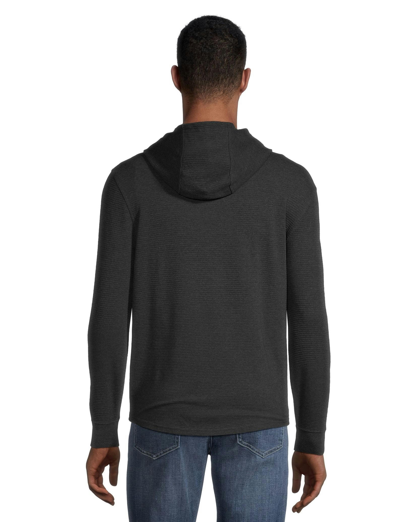 Denver Hayes Men's Long Sleeve Modern Fit Ottoman Hooded Pullover