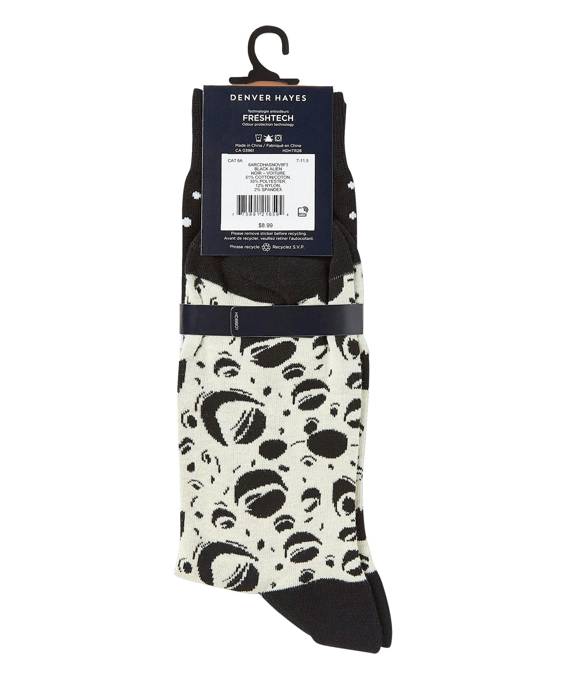 Denver Hayes Men's Novelty Pattern Crew Socks