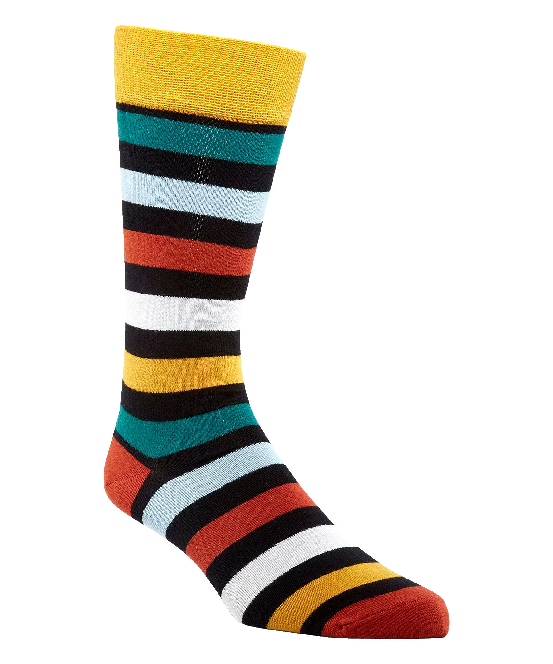Denver Hayes Men's Novelty Geometric/Striped Crew Casual Sock