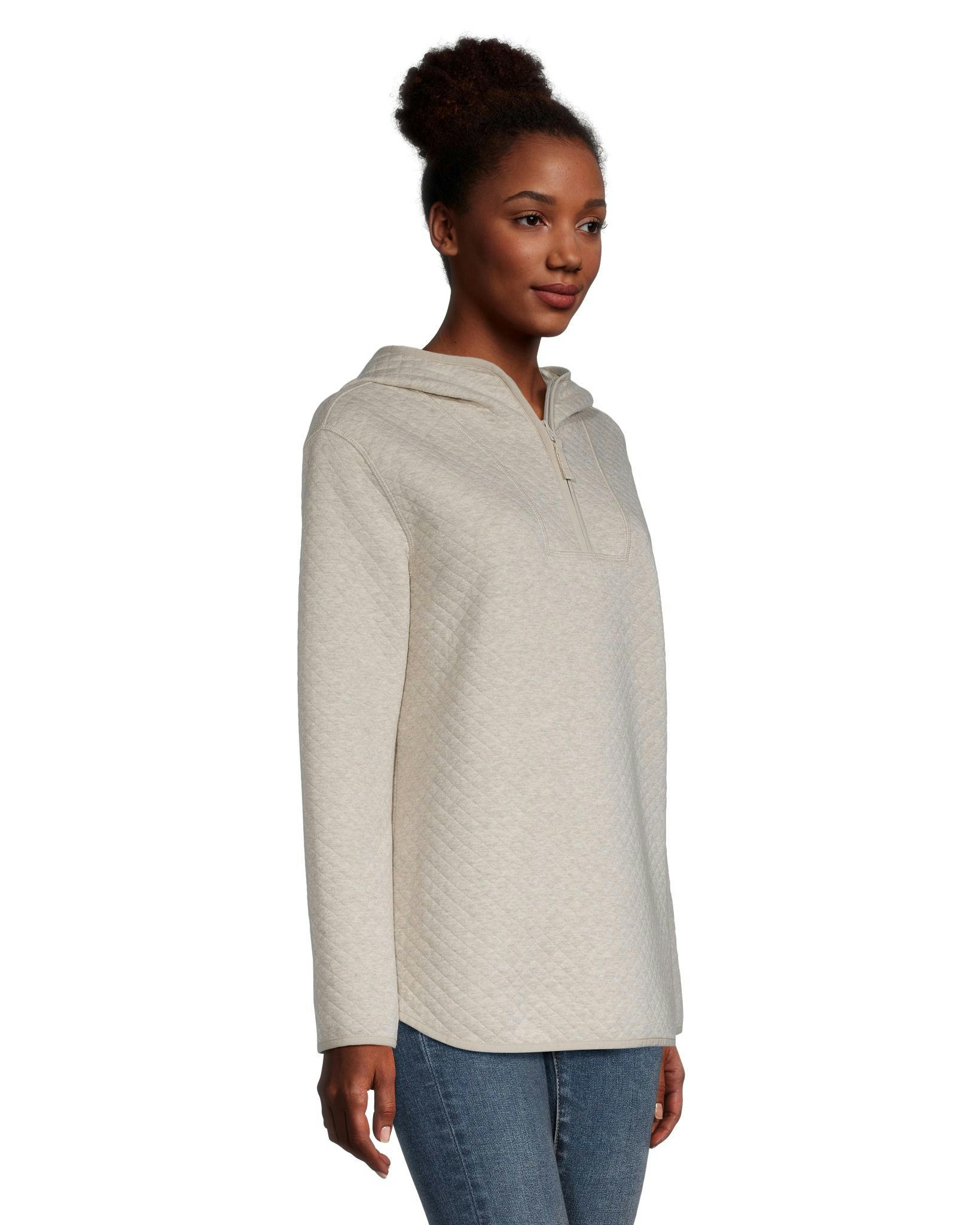 WindRiver Women's Quilted Long Sleeve 1/4 Zip Hooded Pullover