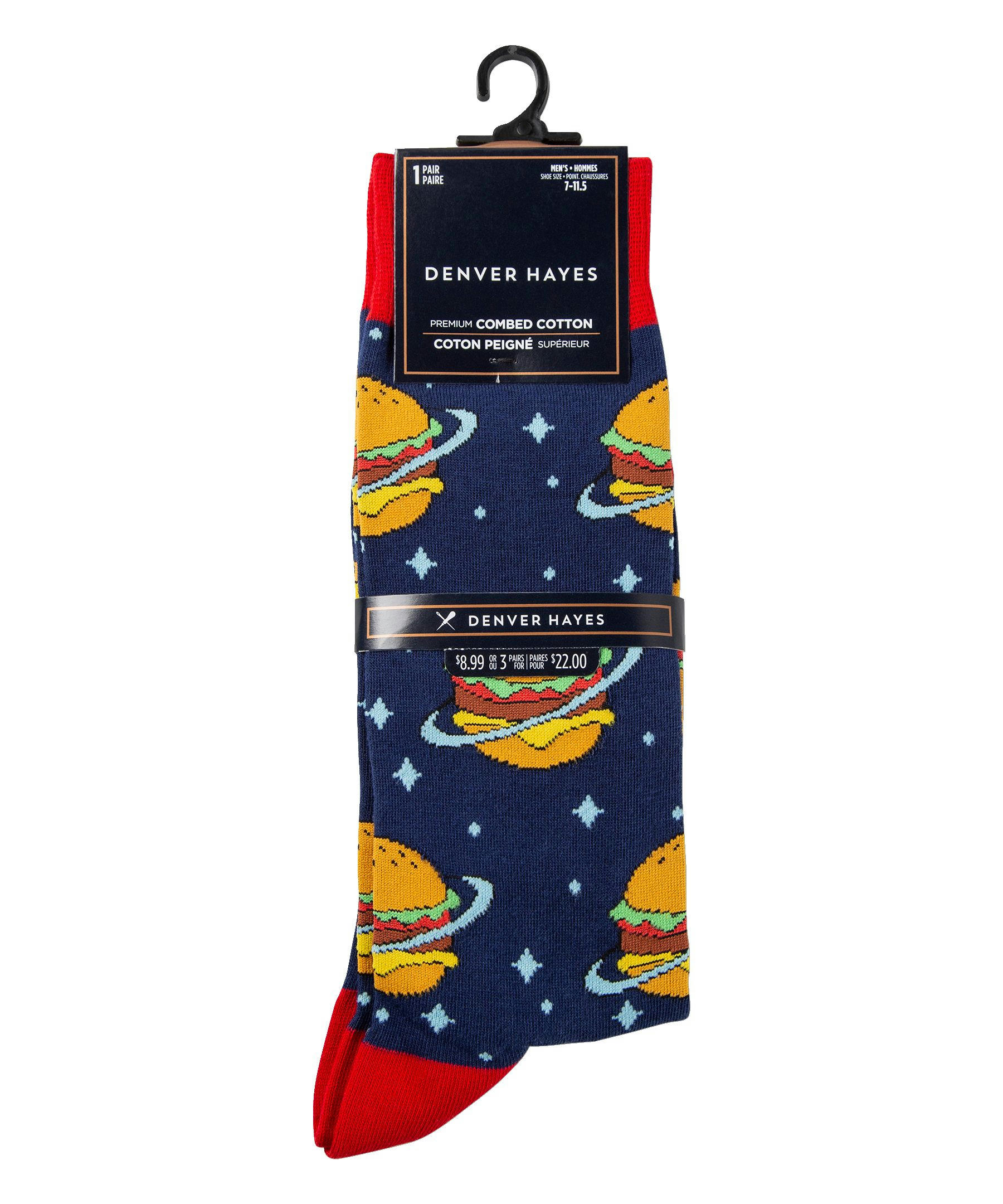 Denver Hayes Men's Novelty Food Pattern Crew Socks