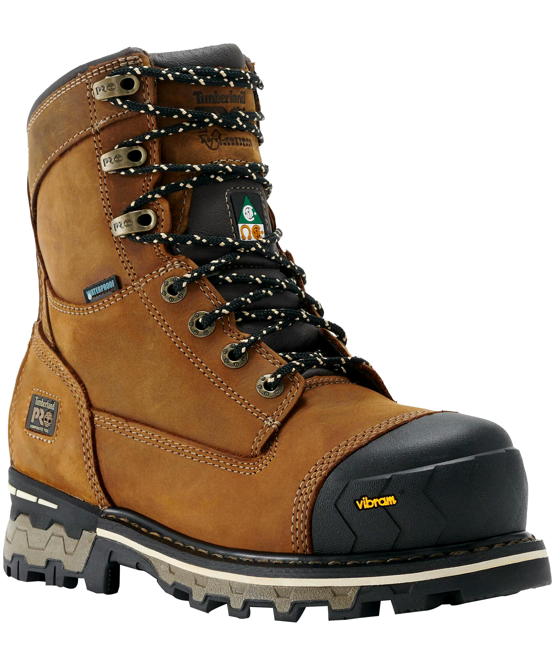 Women's 8 Inch Boondock Composite Toe Composite Plate Waterproof Leather Work Boots