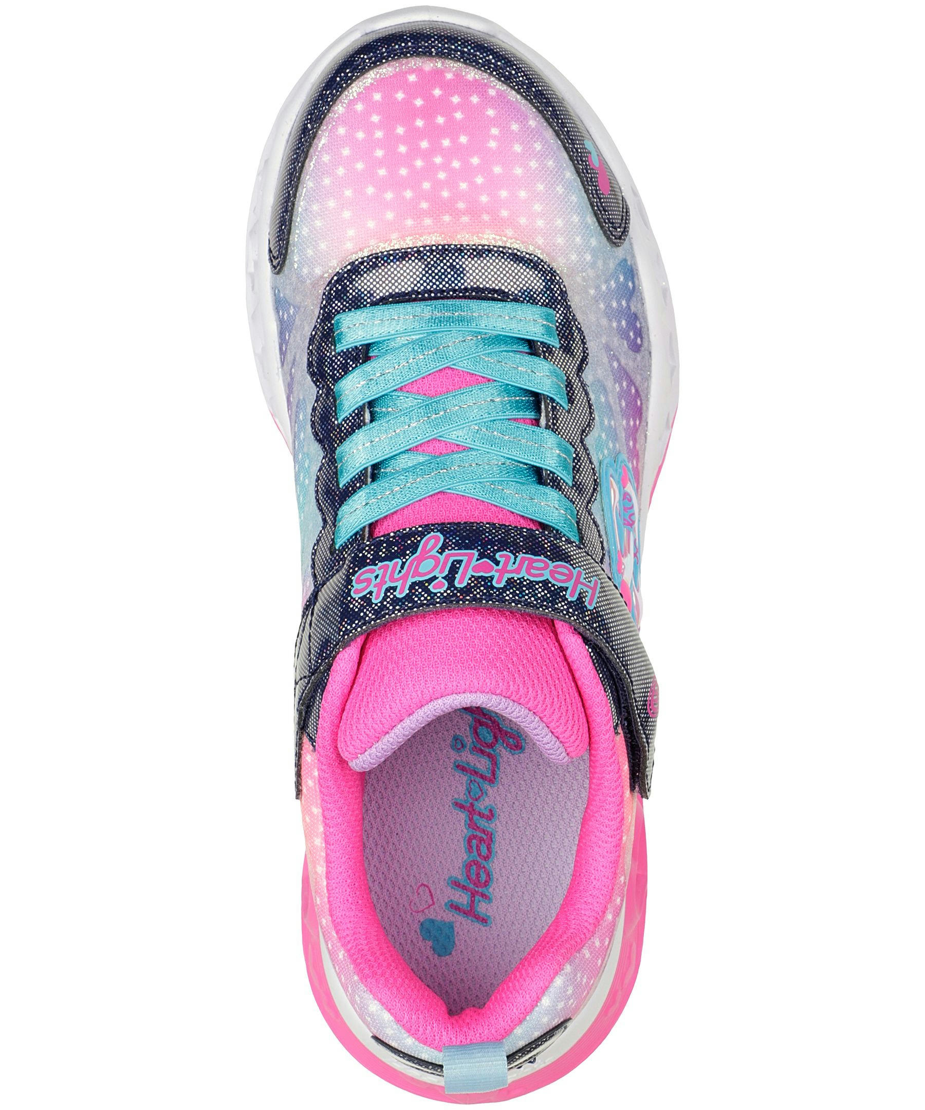 Skechers Preschool Girls Flutter Heart Lights Sneakers - Navy/Multi