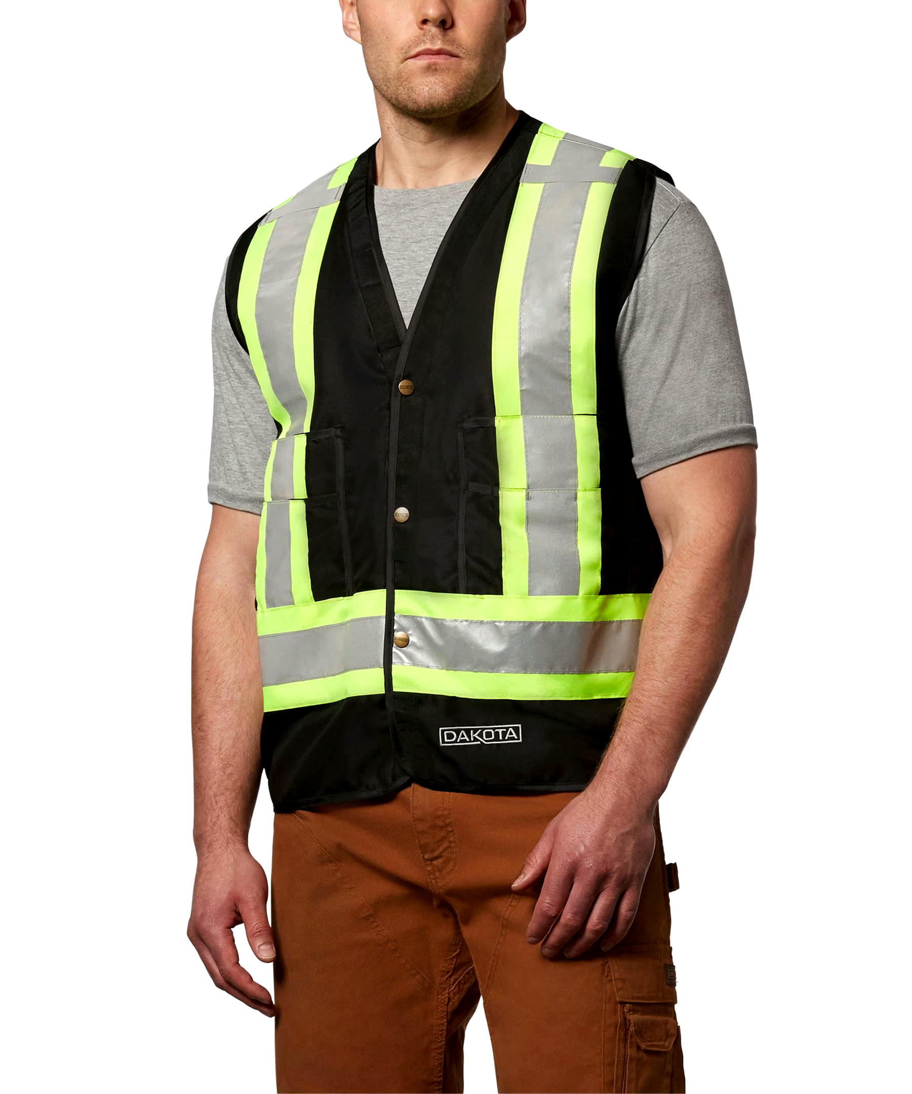 Dakota WorkPro Series Men's Class 1 Hi Vis Reinforced Work Vest