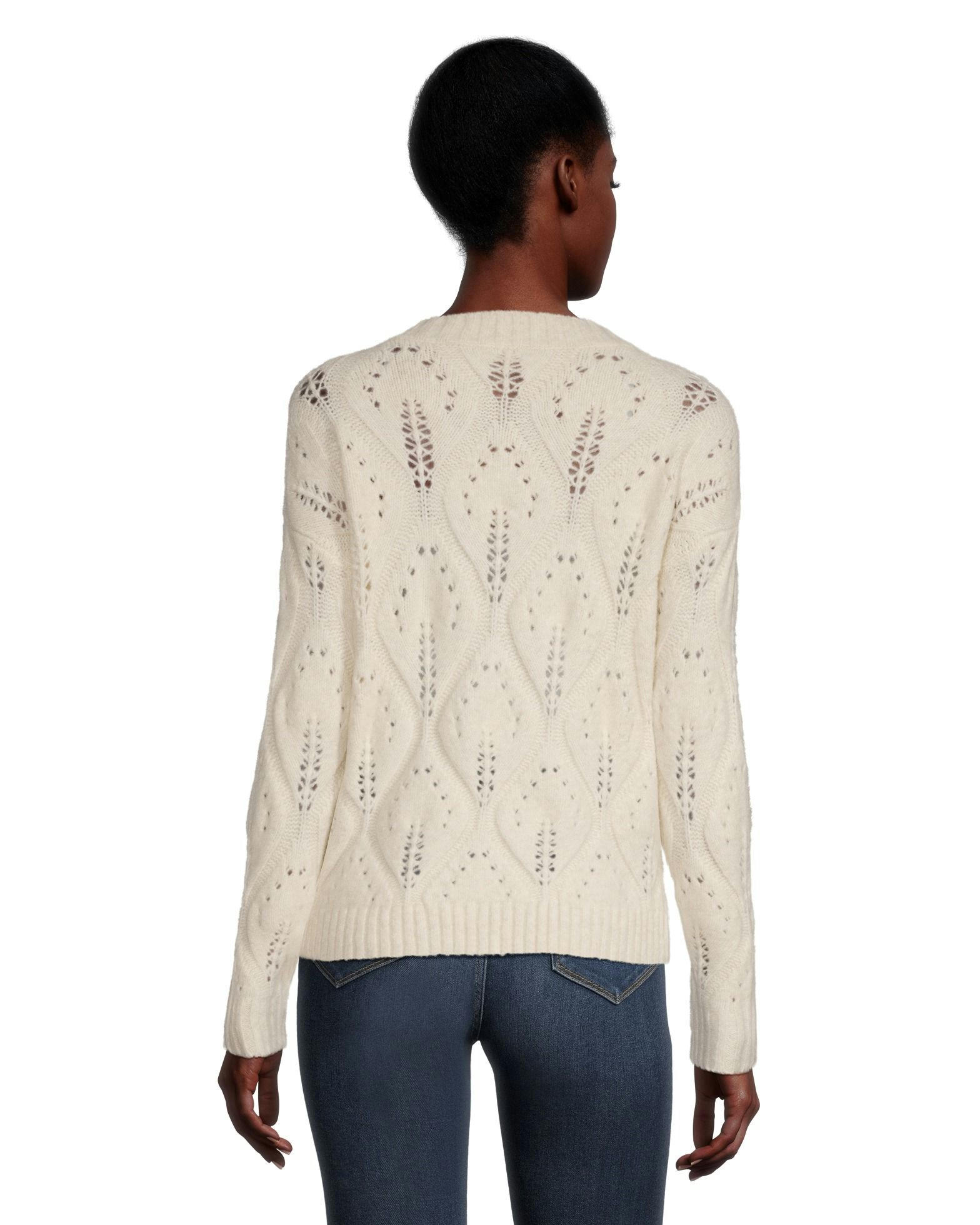 Denver Hayes Women's Luxe Relaxed Fit Pointelle Pullover