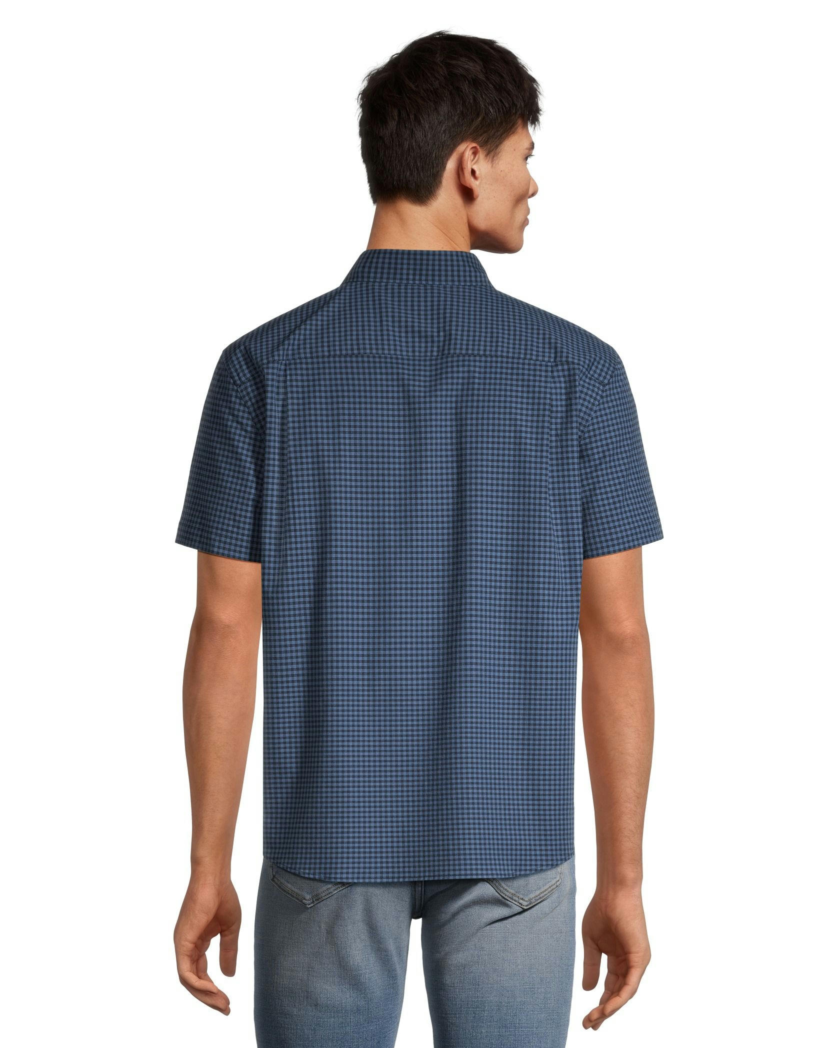 Denver Hayes Men's Plaid Sport Casual Modern Fit Shirt