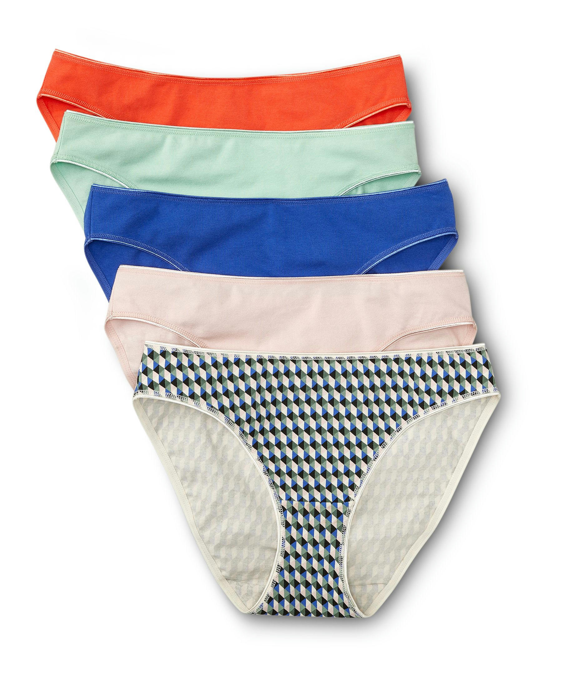 Denver Hayes Women's 5 Pack Cotton Stretch Bikini Panty