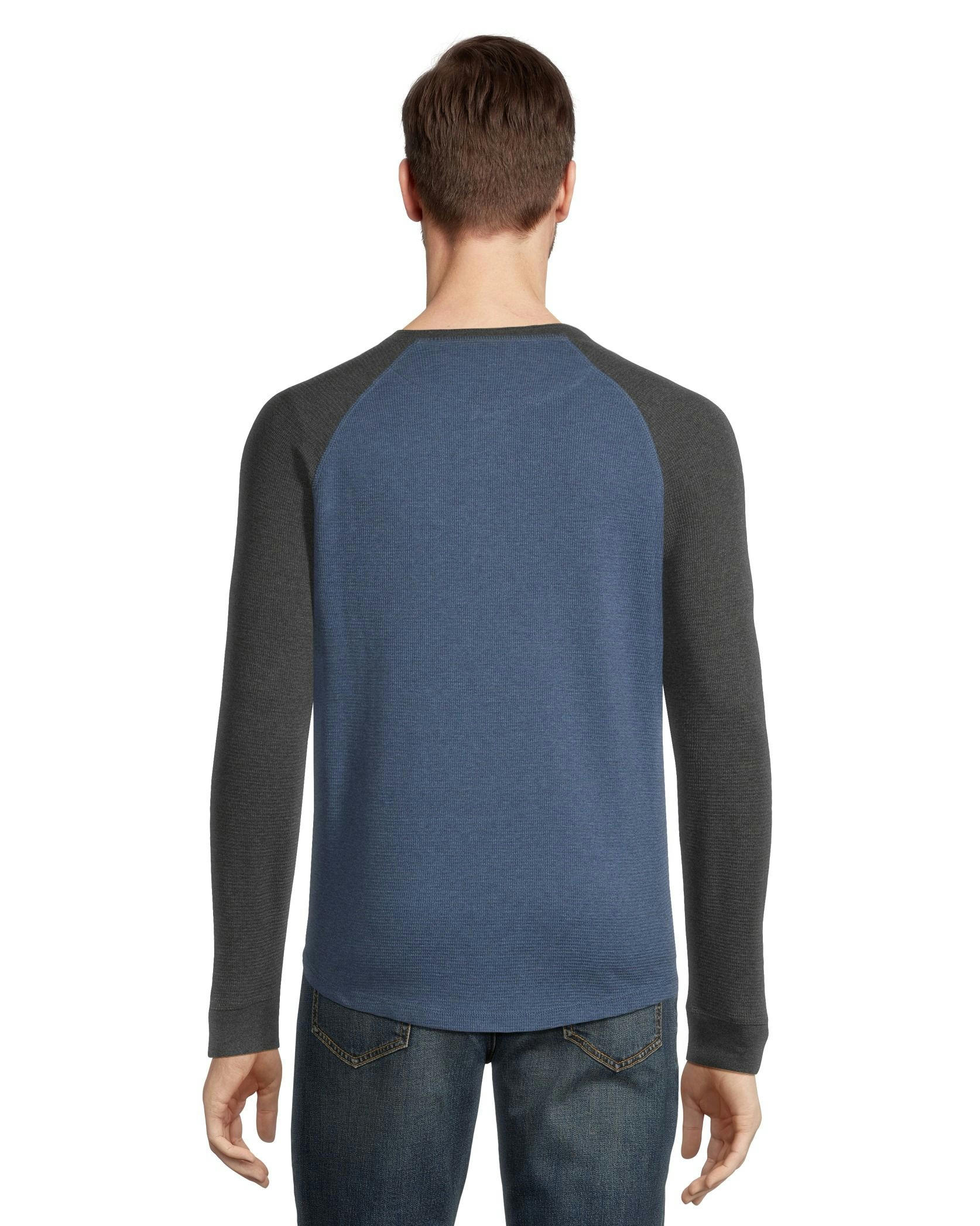 Denver Hayes Men's Long Sleeve Waffle Raglan Henley
