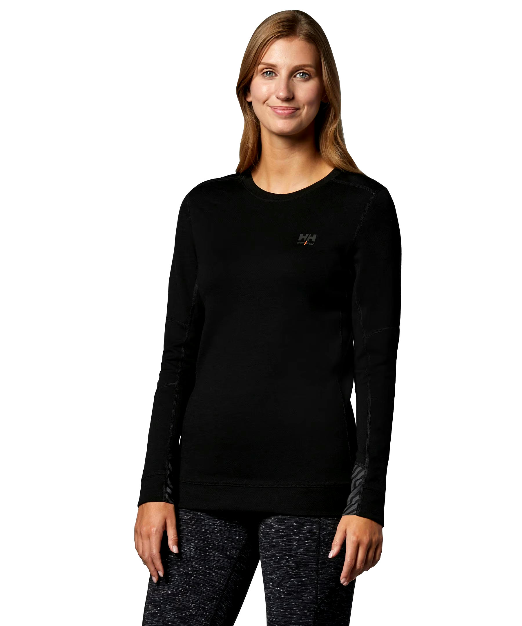 Helly Hansen Women's Lifa Merino Crew Neck Thermal Base Layer Long Sleeve Shirt - Black