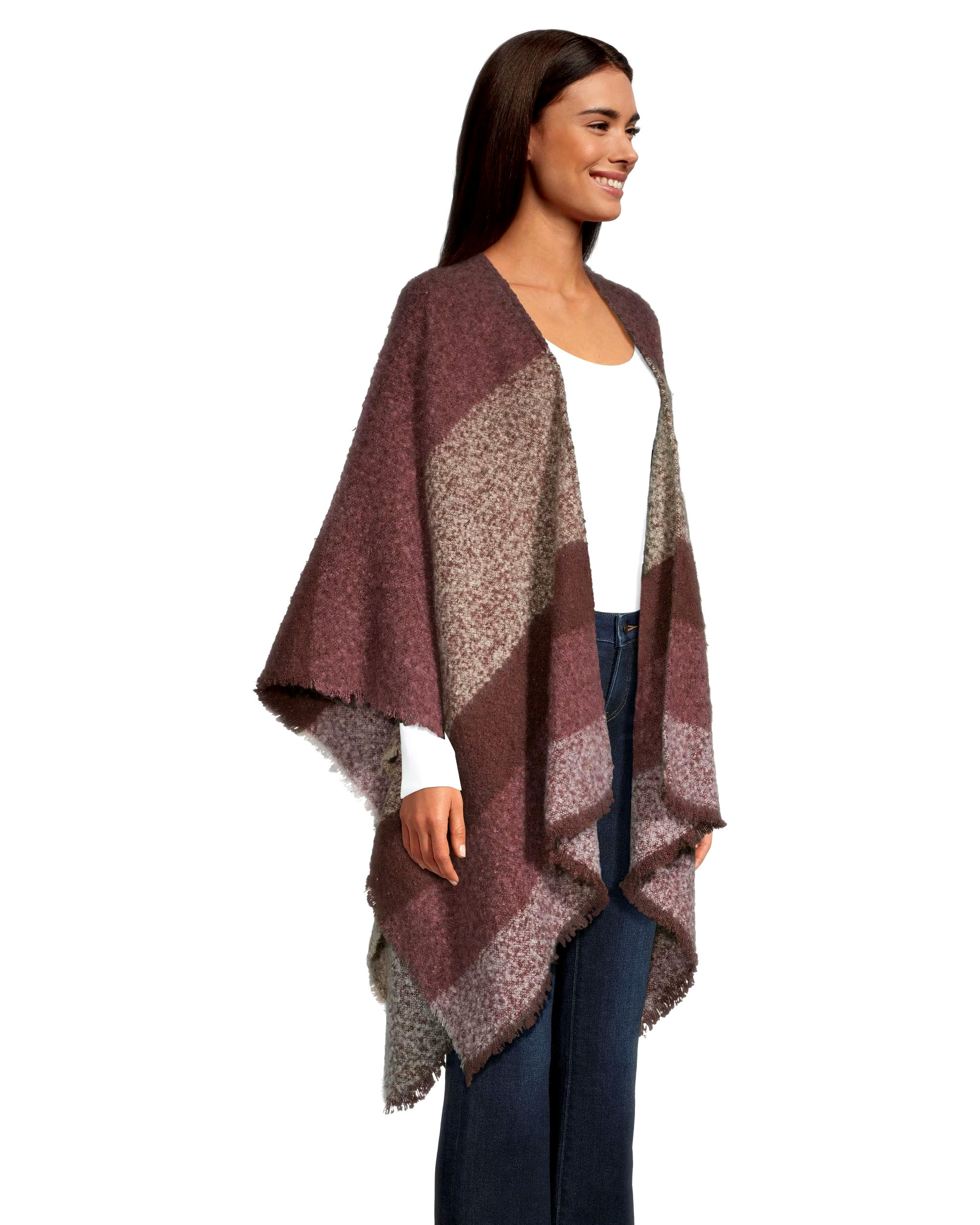 Denver Hayes Women's Fringe Shawl Ruana