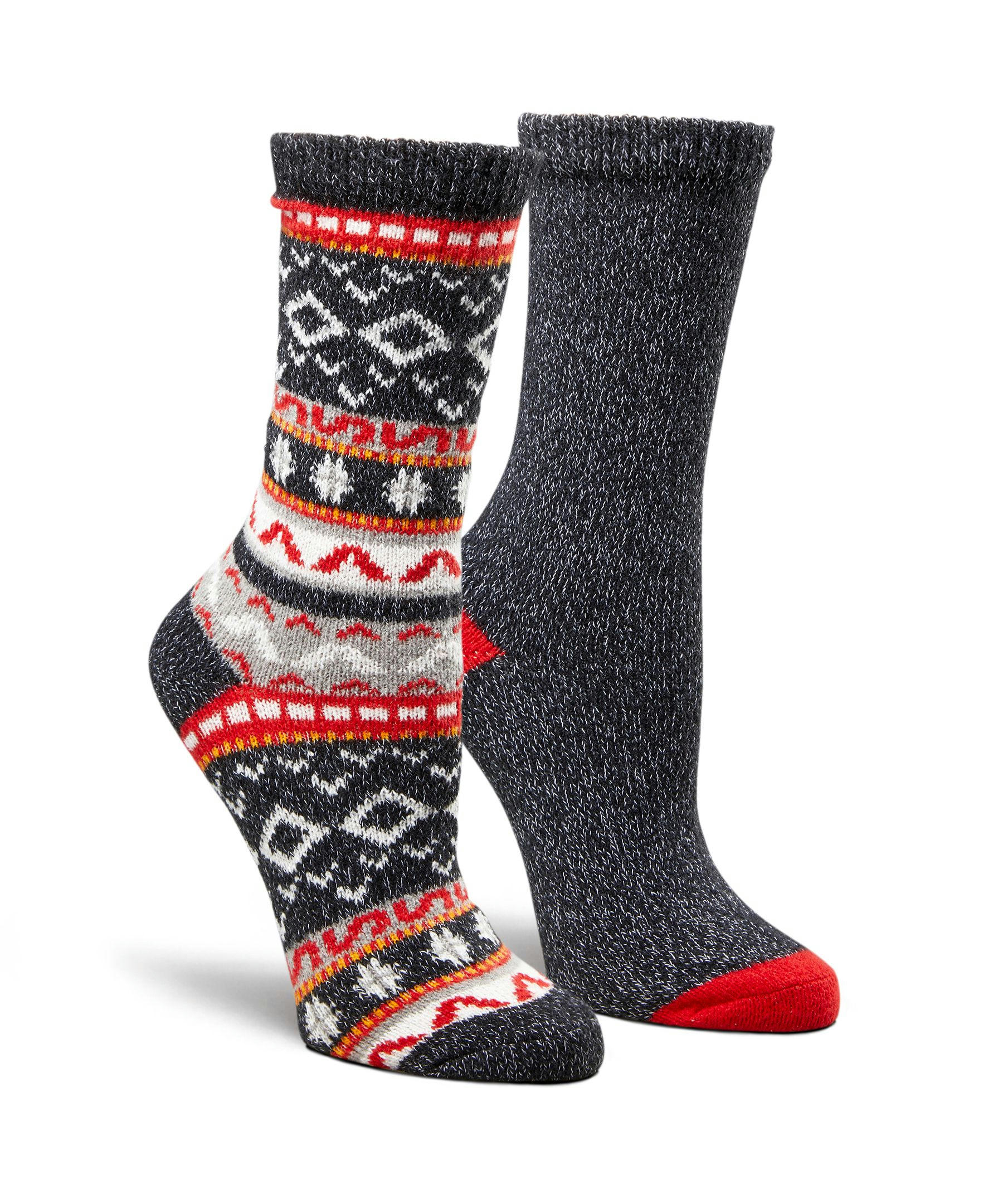 WindRiver Women's T-Max 2 Pack Velvet Twist Casual Crew Socks