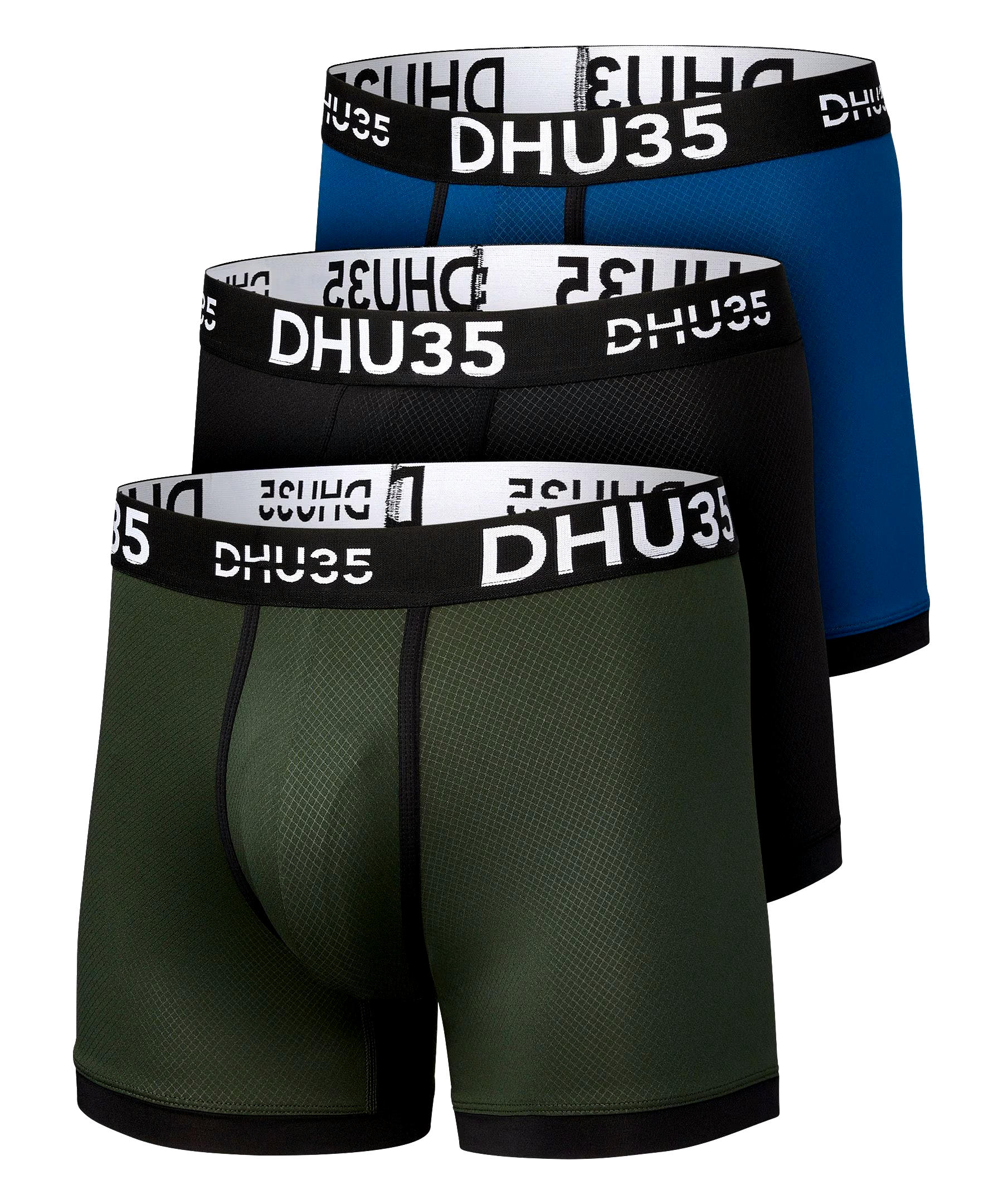 Denver Hayes Men's 3 Pack Fashion Microfiber Heat Press Boxer Briefs