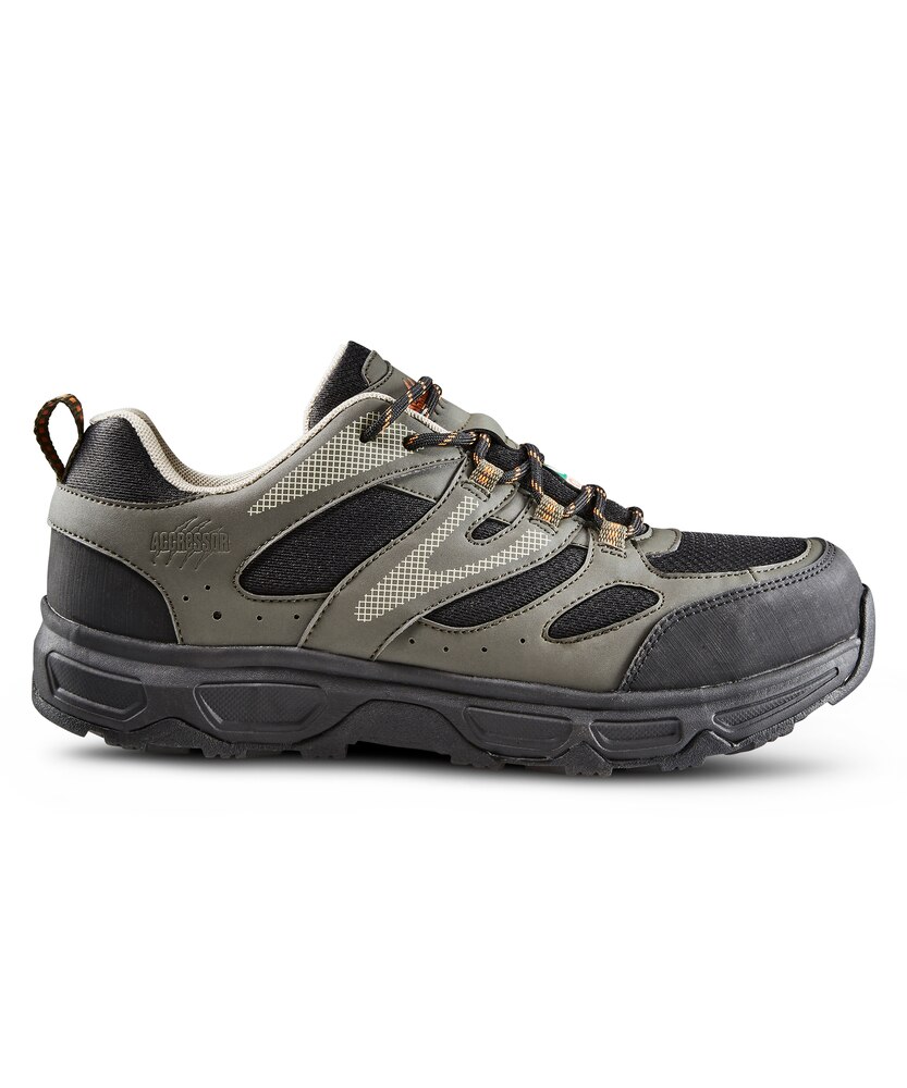 Aggressor Men's Steel Toe Steel Plate Low-Cut Safety Hiking Shoe - Black/Grey