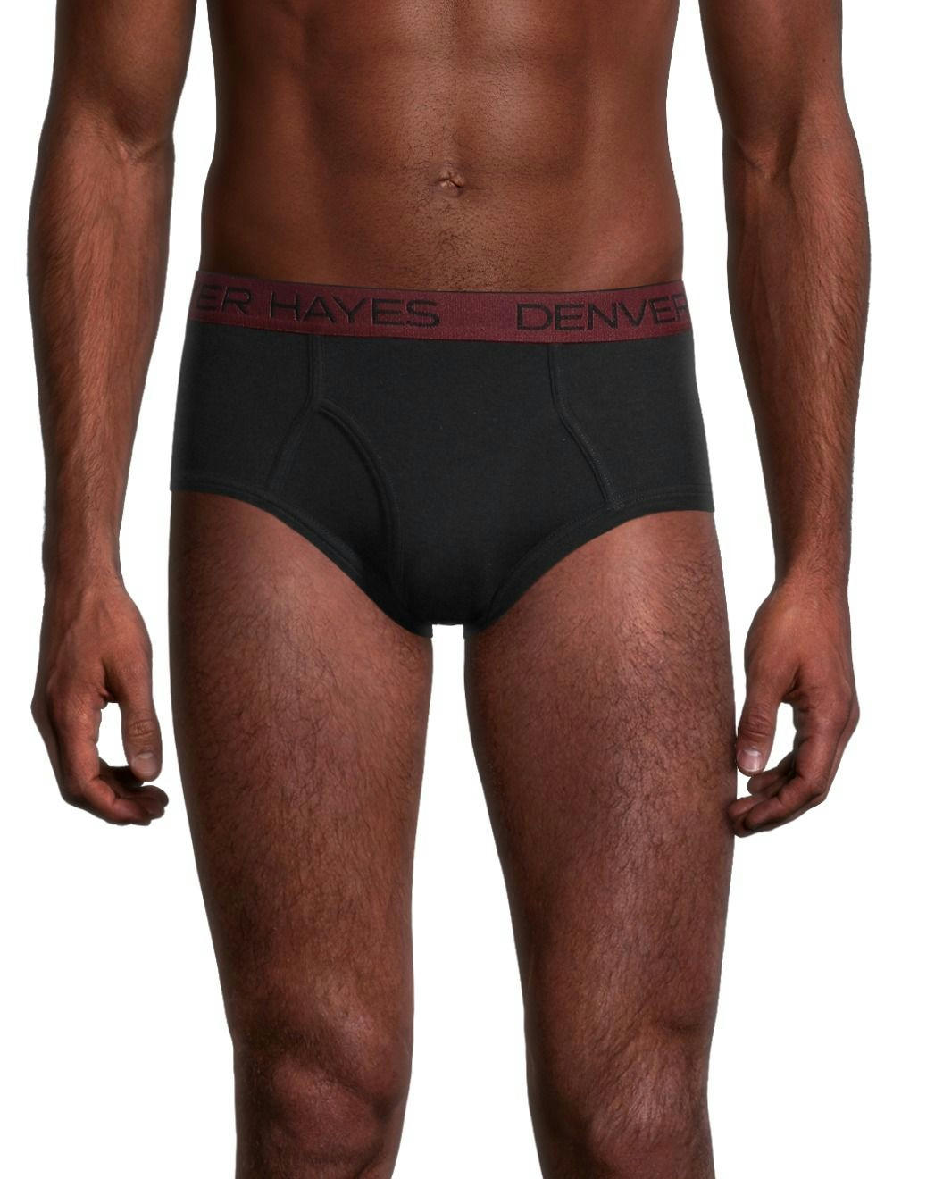 Denver Hayes Men's 3 Pack Cotton Basic Briefs - Black