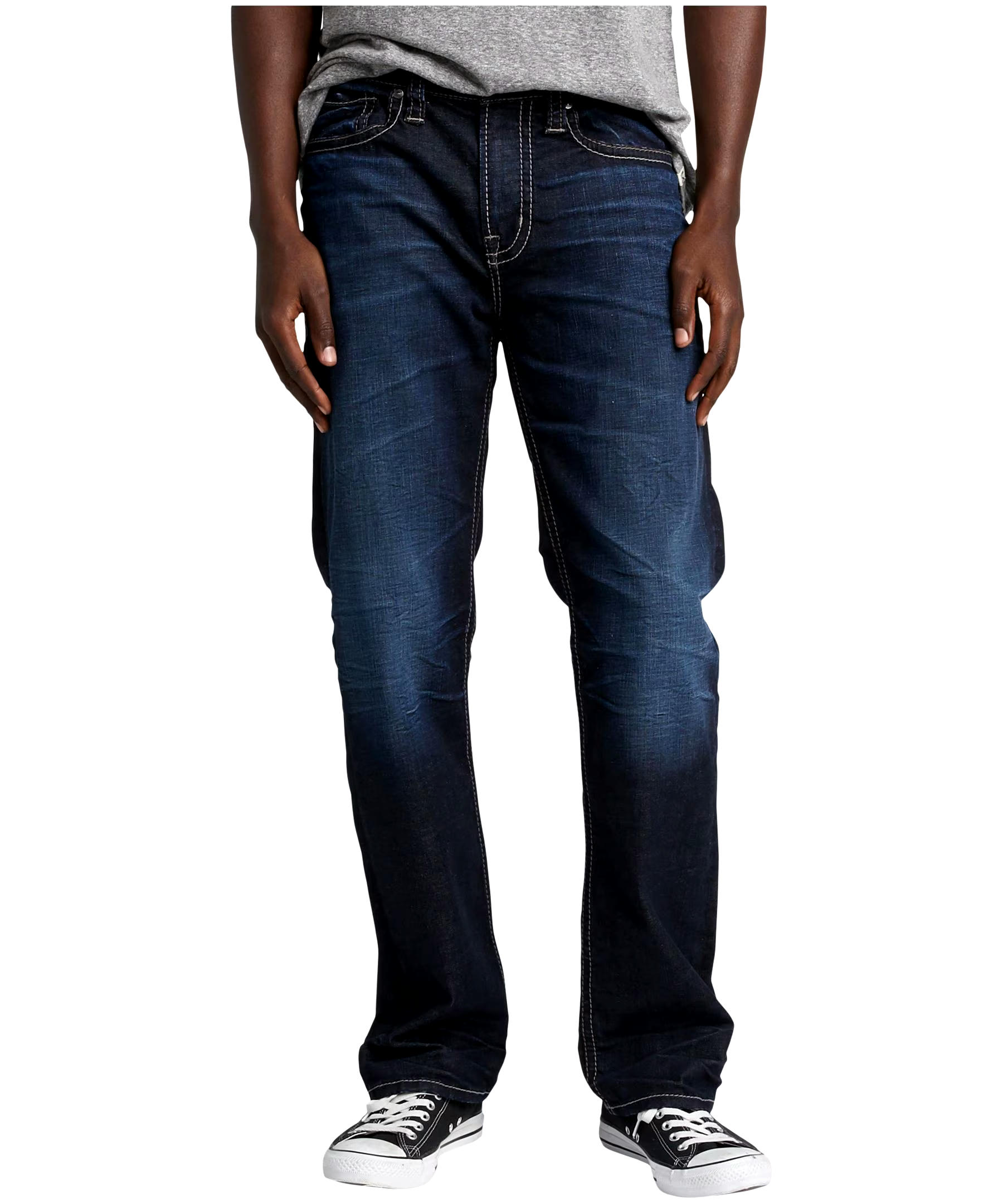 Silver Men's Grayson Easy Fit Straight Leg Jeans - Dark Wash