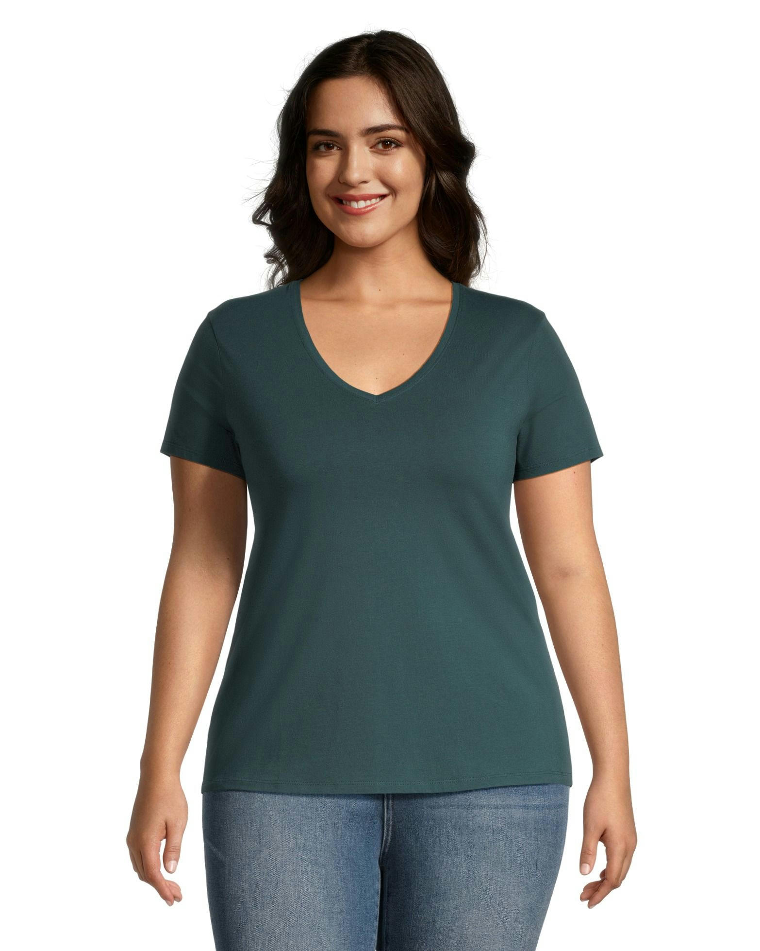 Denver Hayes Women's Semi Fitted V Neck T Shirt