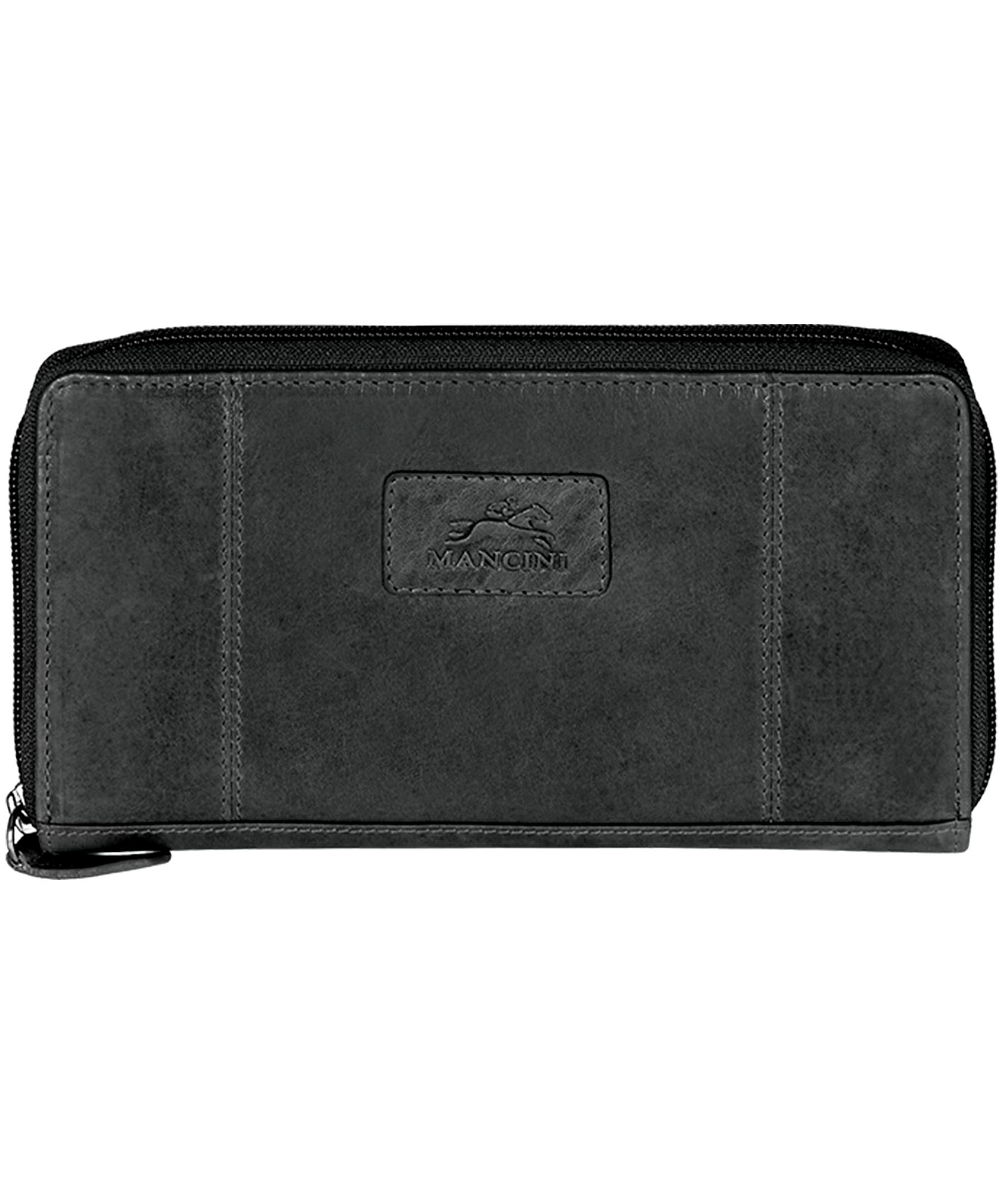 Mancini Leather Goods Women's Casablanca RFID Secure Clutch Wallet Black
