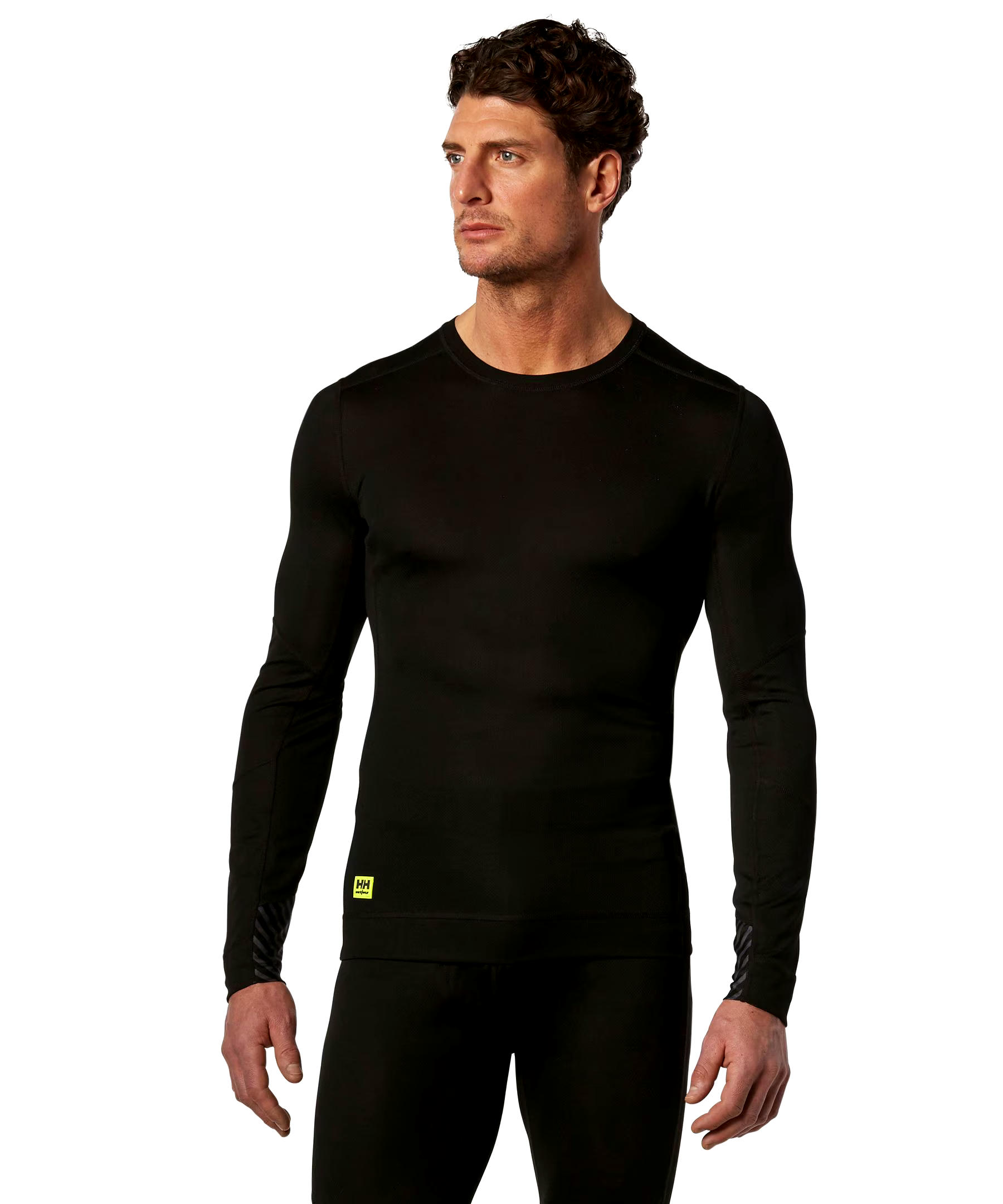 Helly Hansen Workwear Men's Lifa Base Layer Crew Neck Long Sleeve Thermal Top - Black