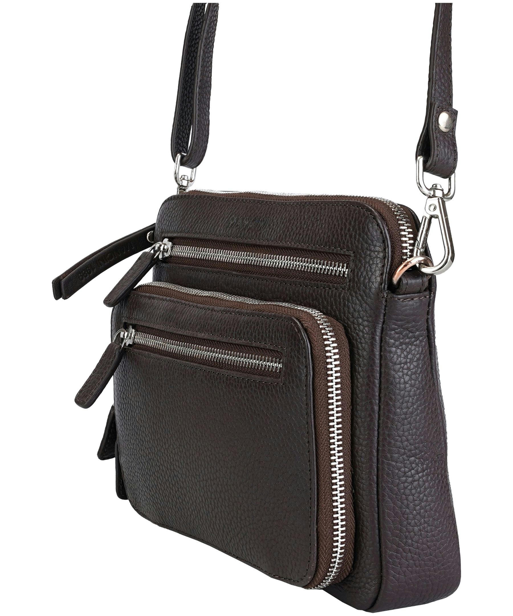 Mancini Leather Goods Women's Pebelled Valerie Small Crossbody Bag