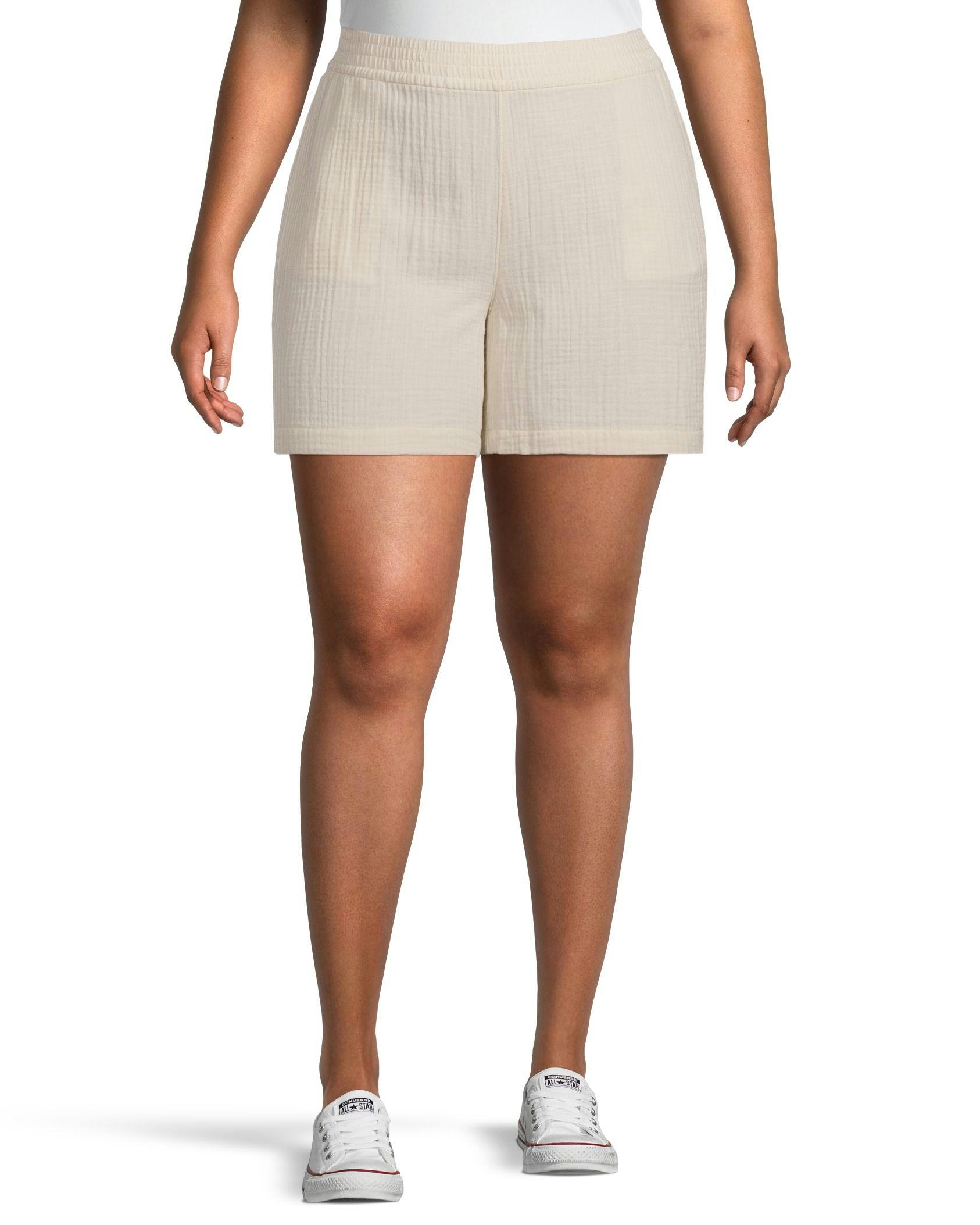 FarWest Women's Double Gauze Lightweight Pull On Shorts