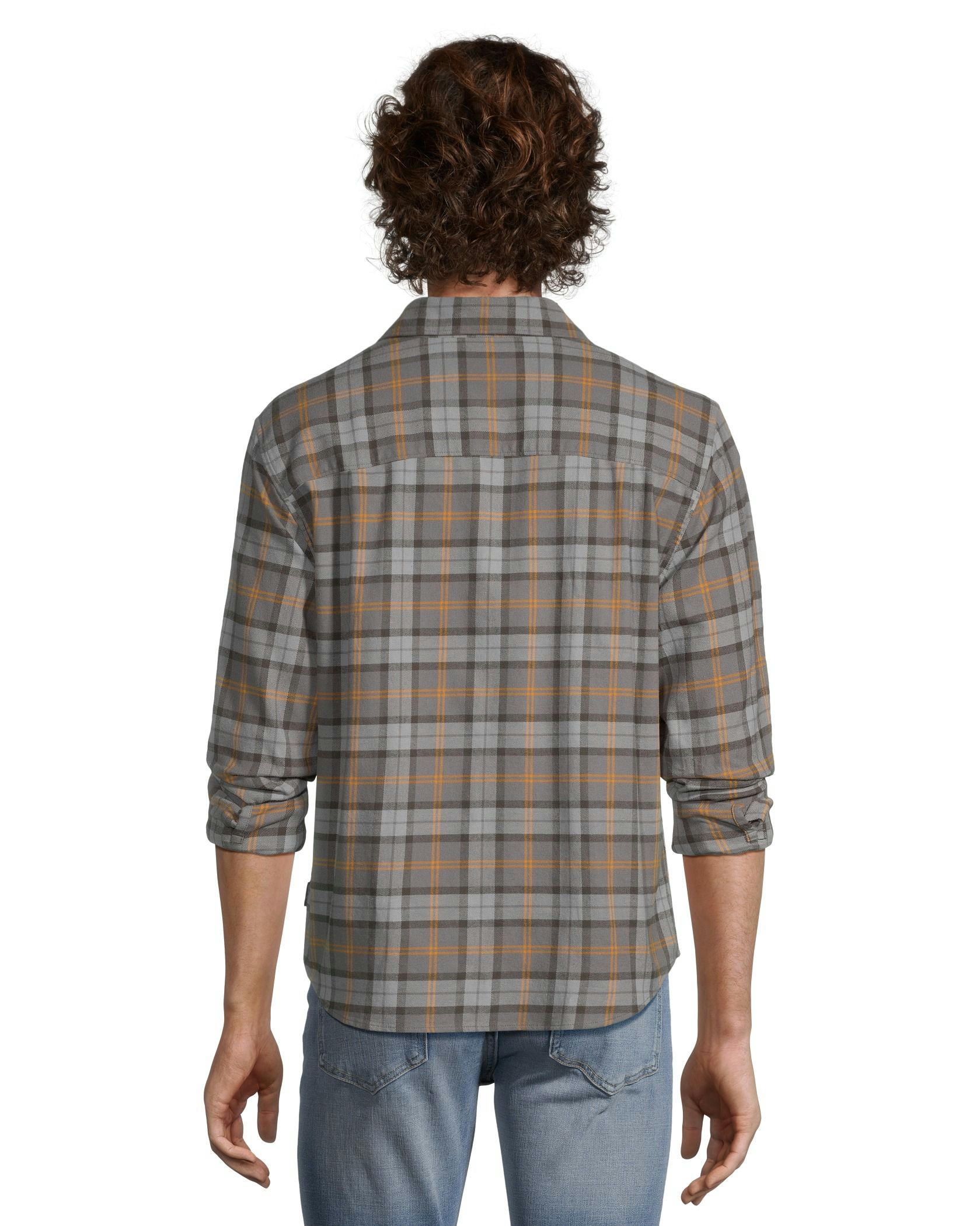 WindRiver Men's Long Sleeve Button Down Basic Stretch Flannel Shirt