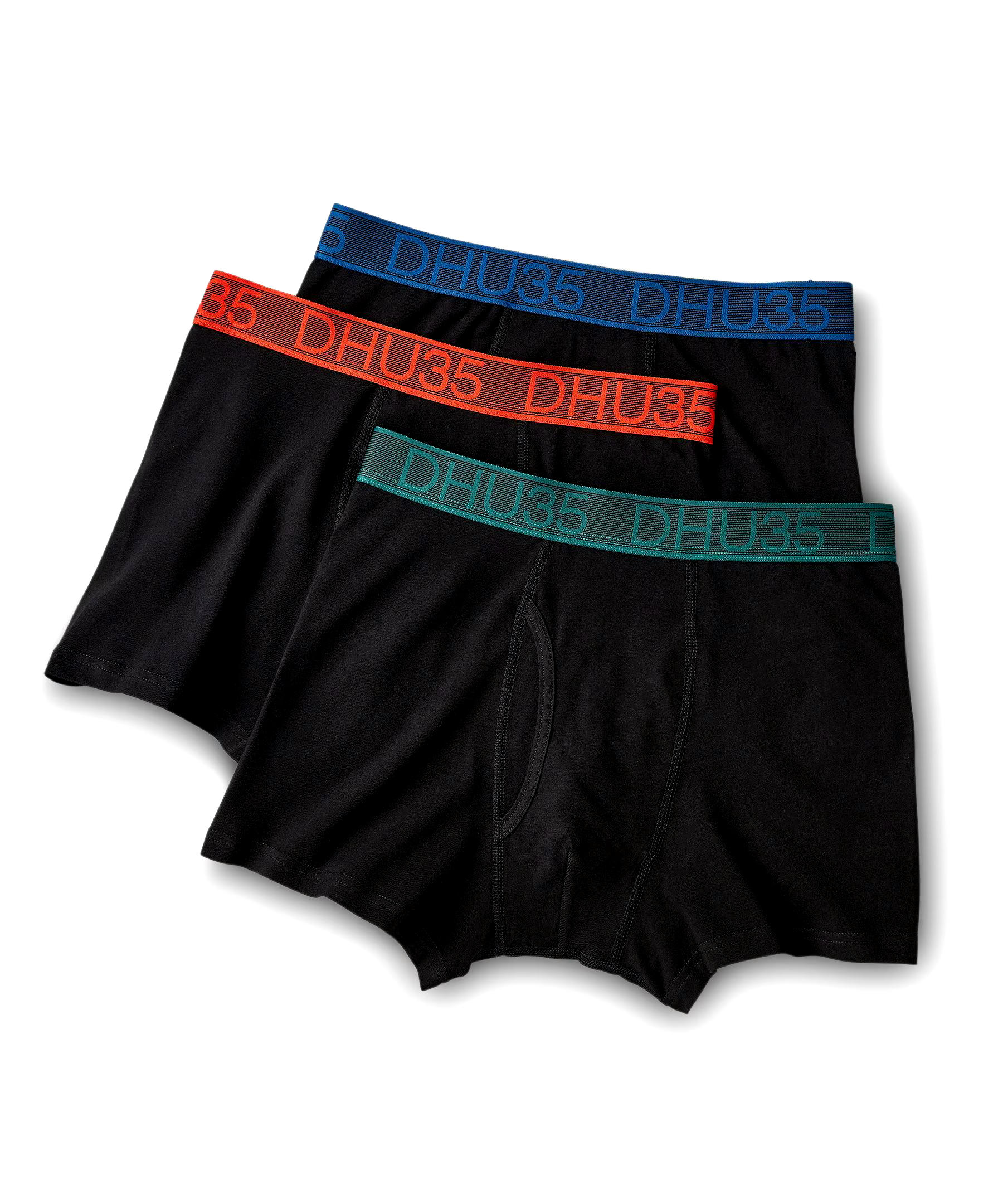Denver Hayes Men's 3 Pack Fashion Cotton Stretch Elastic Trunk Briefs Underwear