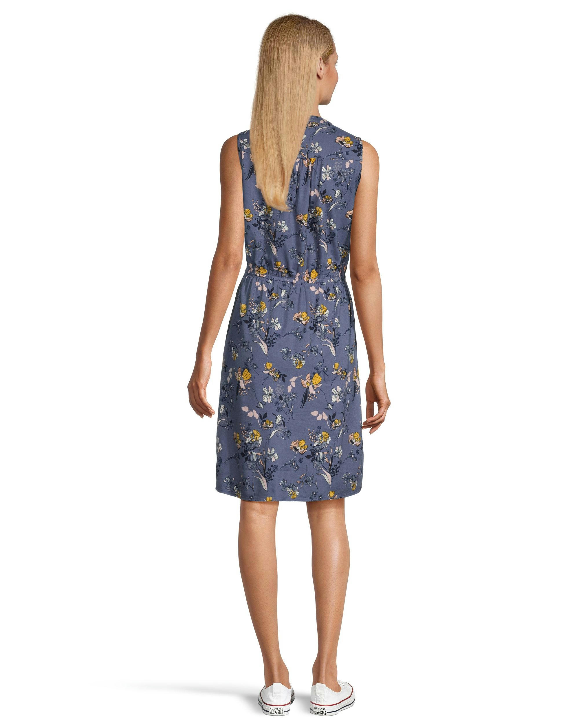 Women's Print Sleeveless V-Neck Dress