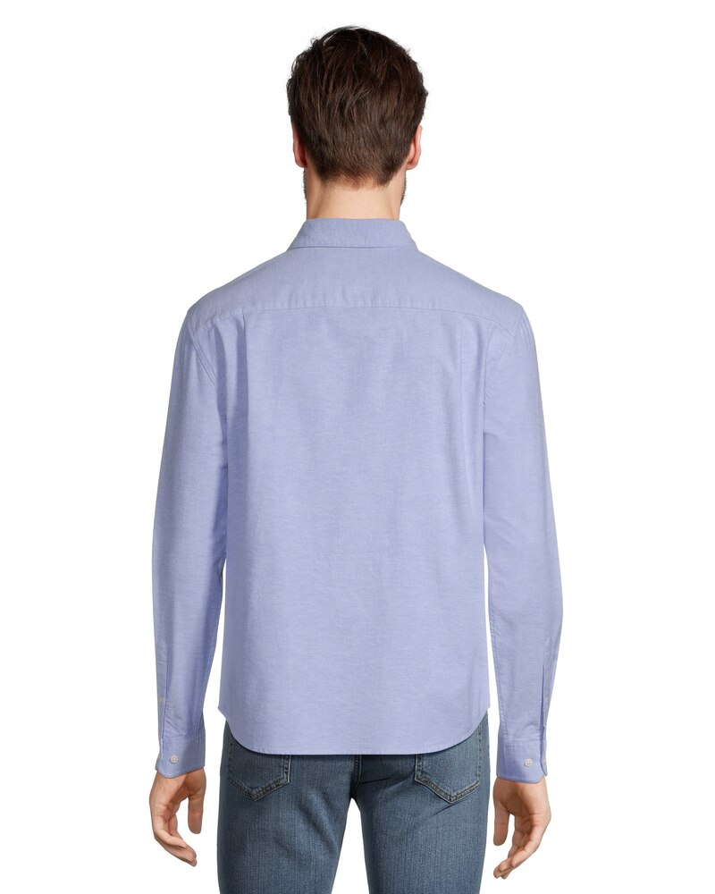 Denver Hayes Men's Stretch Oxford Modern Fit Long Sleeve Button Down Shirt