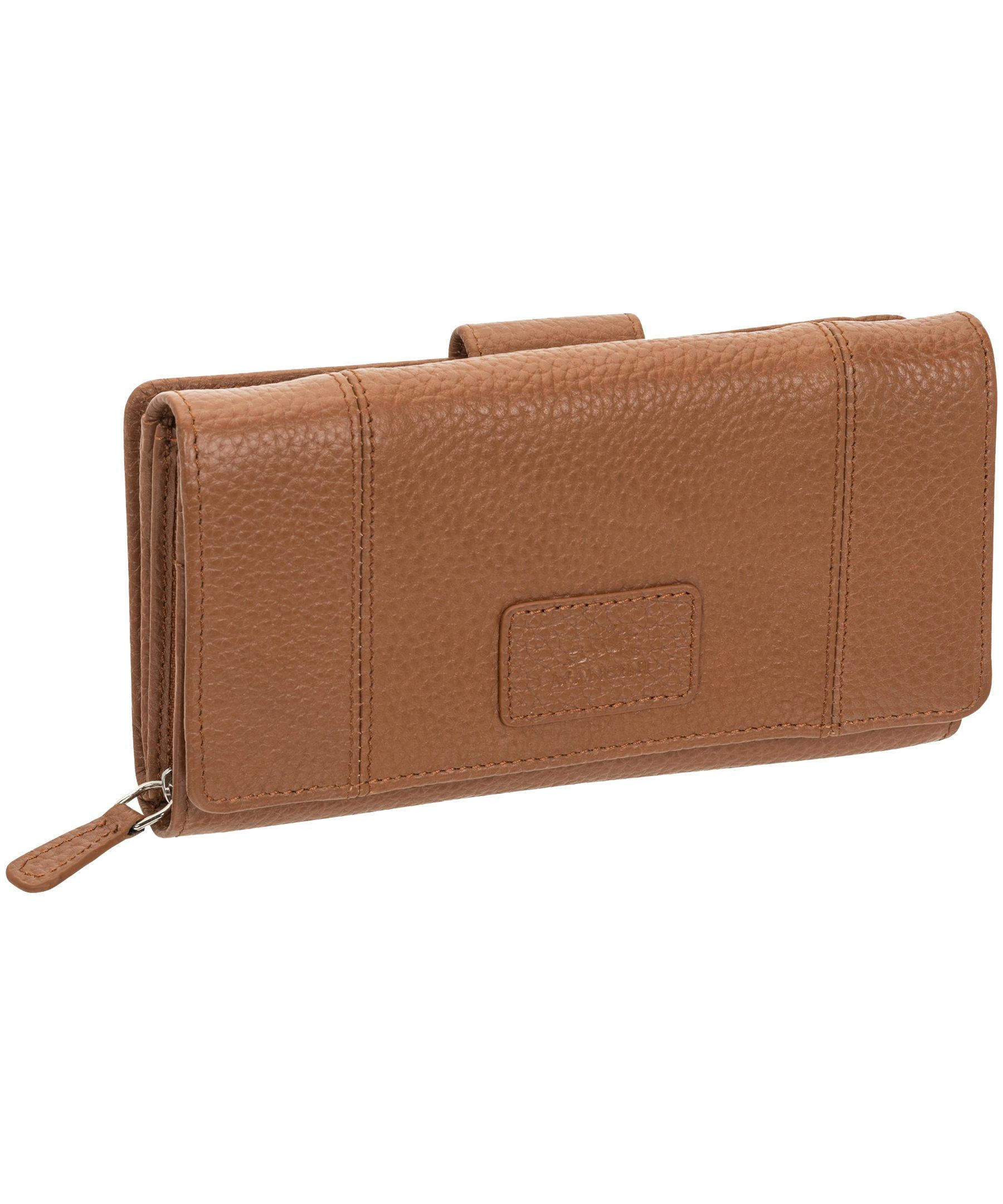 Mancini Leather Goods Women's Pebelled RFID Secure Medium Clutch Wallet