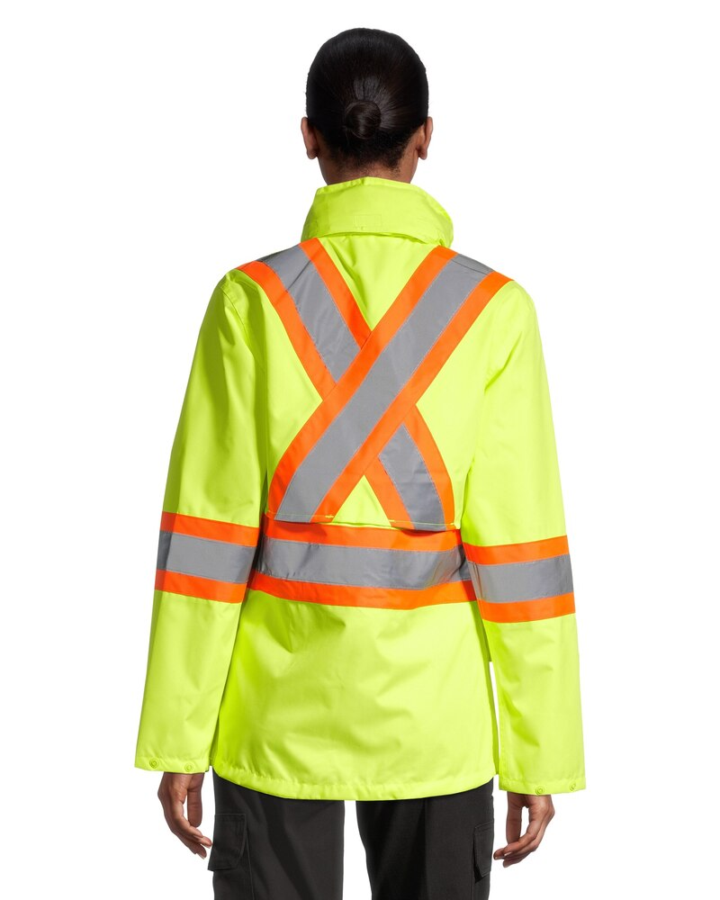 Pioneer Women's Hi-Vis Waterproof Traffic Control Yellow Jacket