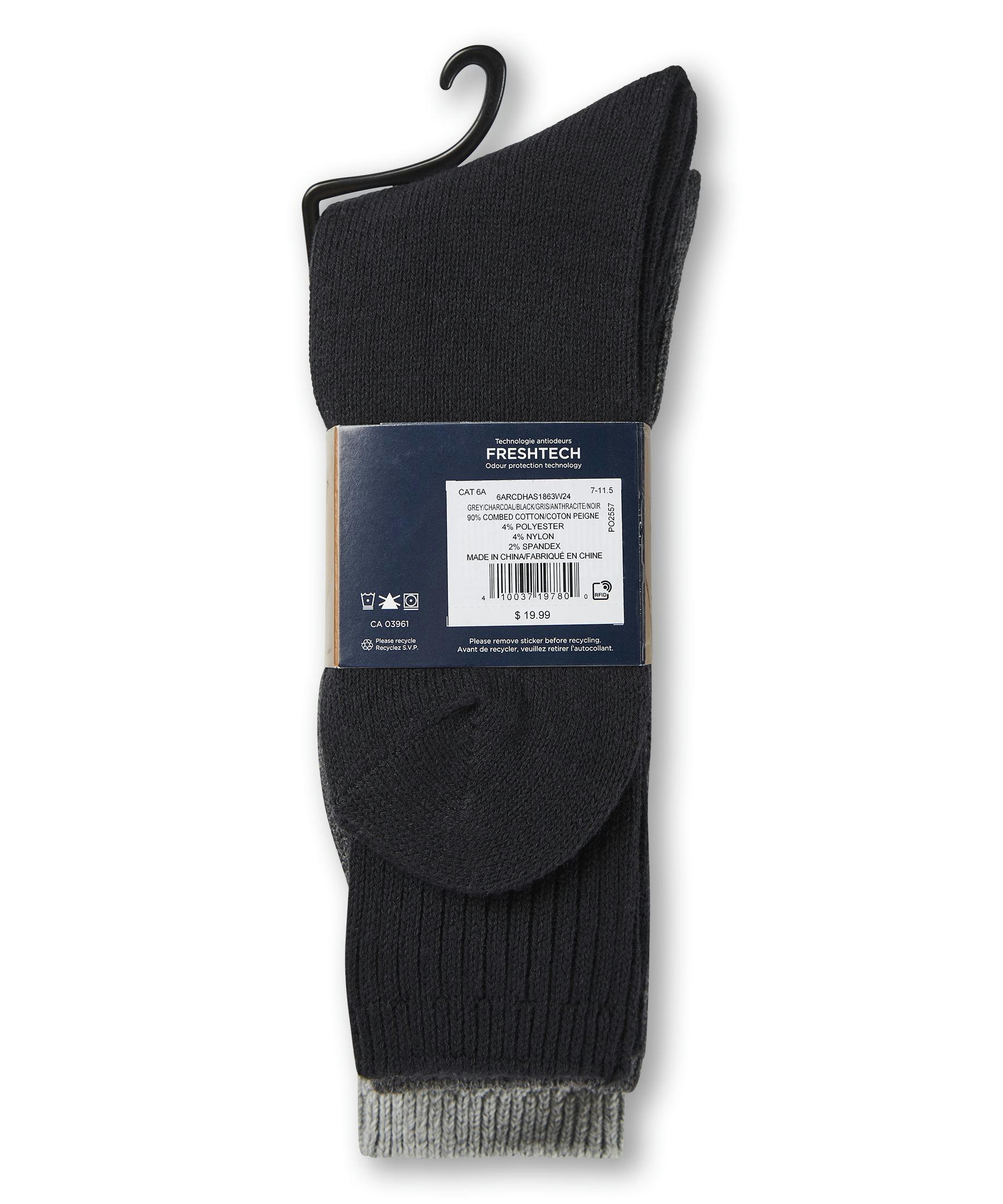 Denver Hayes Men's Casual Rib Socks, 3 Pack
