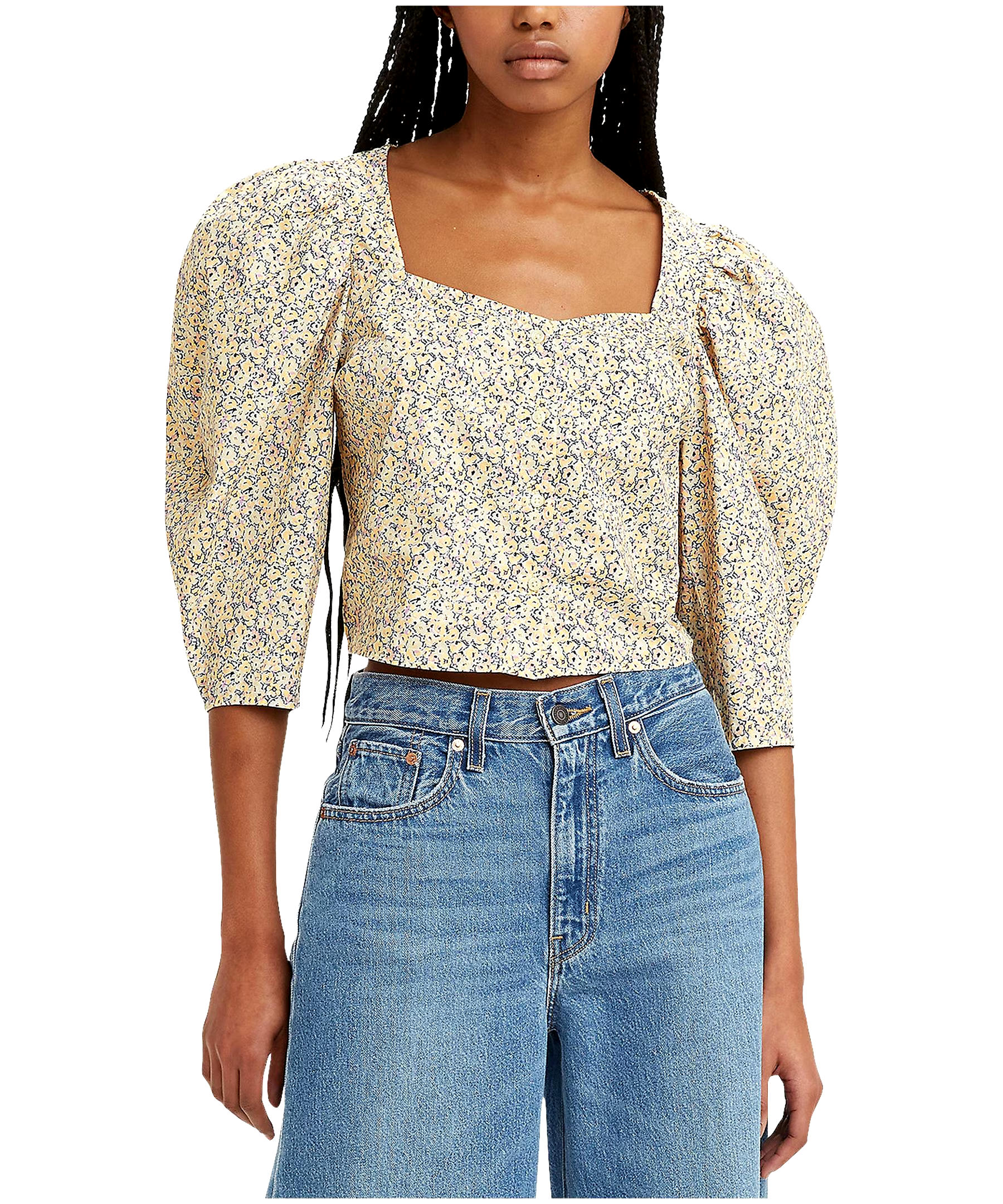 Levi's Women's Ellora Cropped Three Quarter Sleeve Blouse