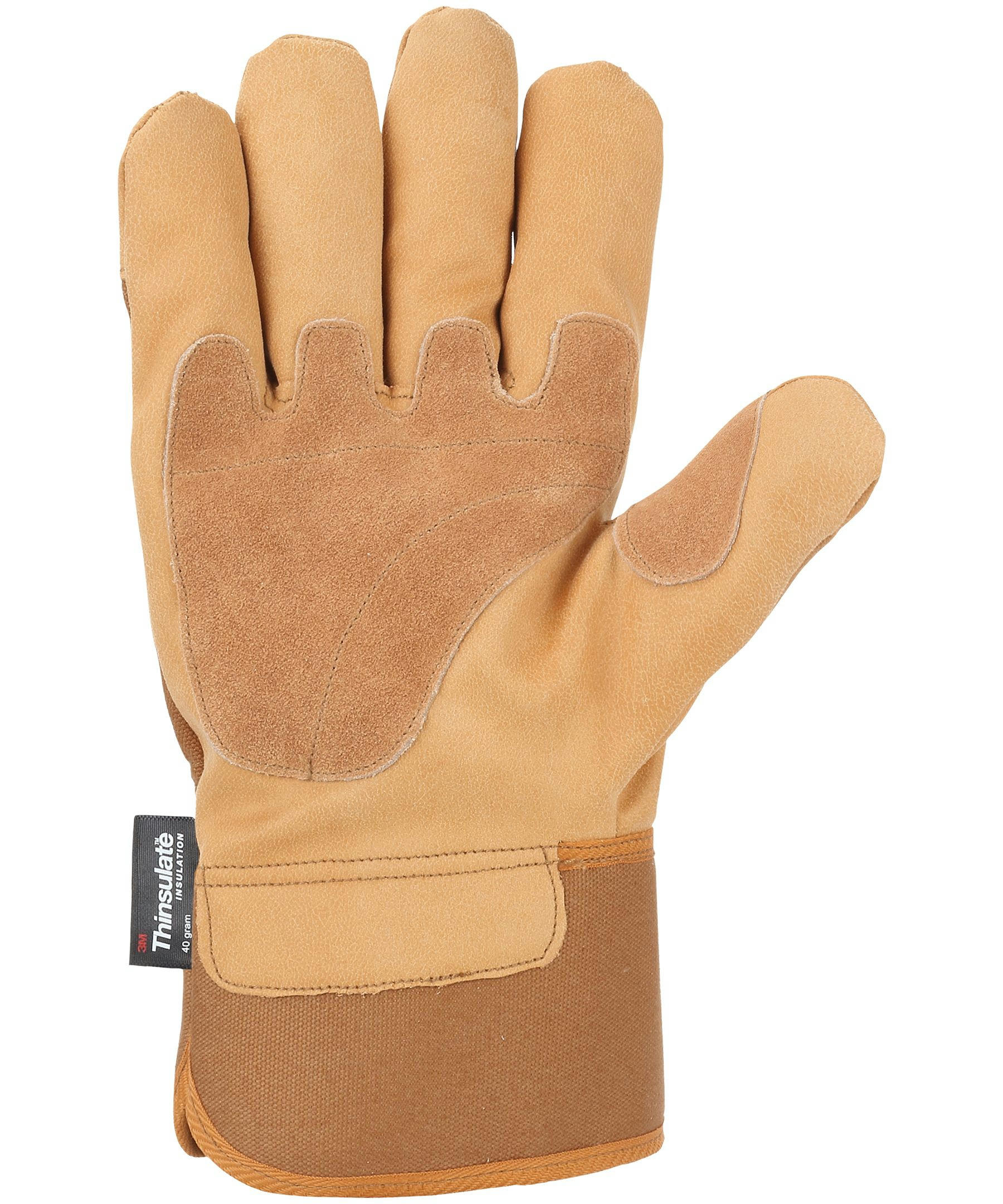 Carhartt Men's Duck and Synthetic Leather Combo Winter Work Gloves - Carhartt Brown