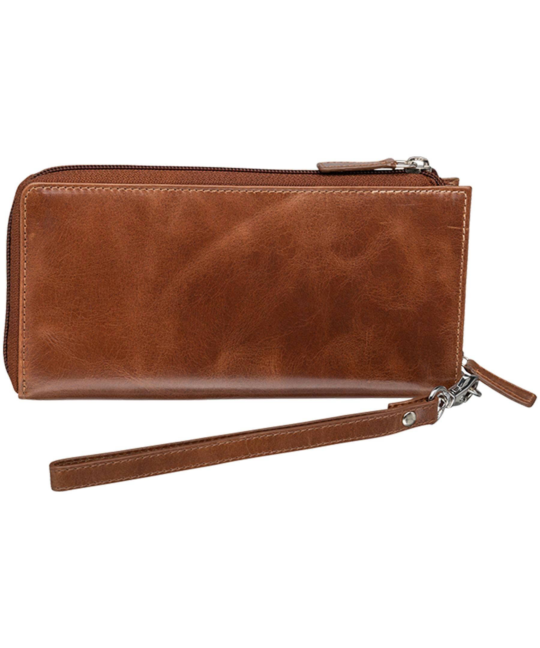 Mancini Leather Goods Women's Casablanca RFID Secure Trifold Wallet Cognac