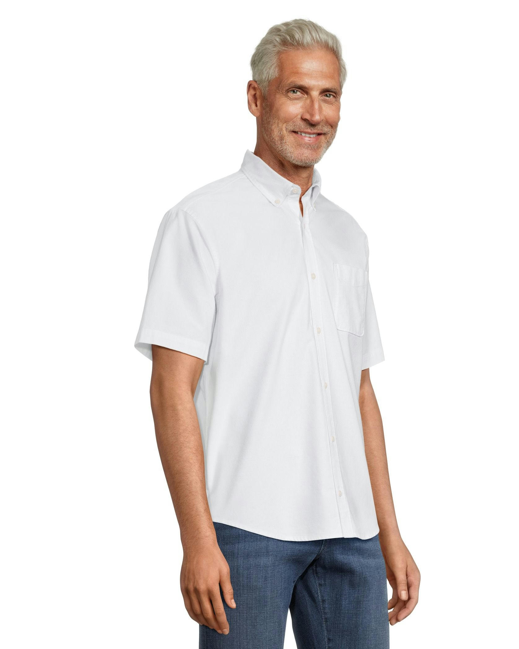 Denver Hayes Men's Classic Fit Short Sleeve Casual Oxford Shirt